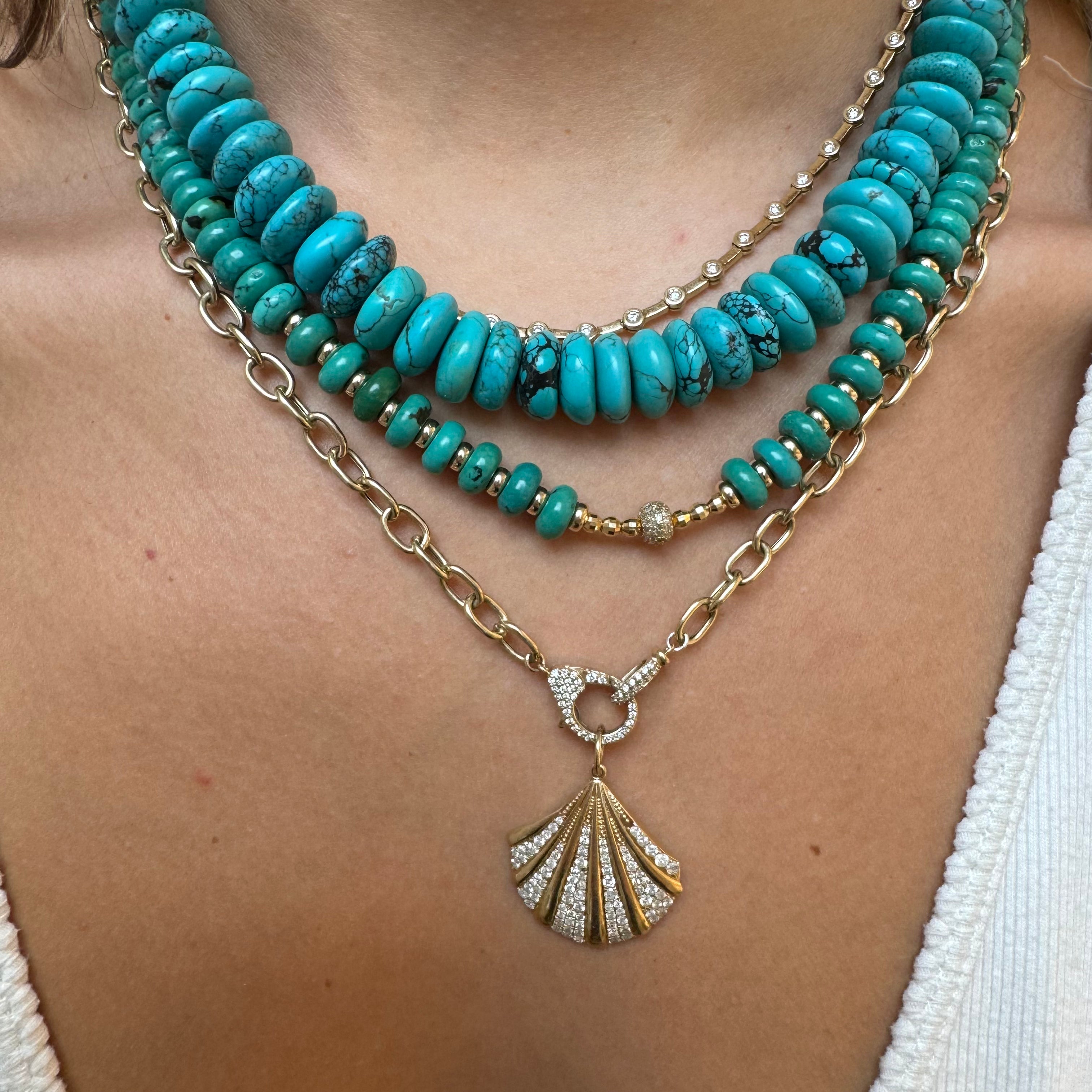 TURQUOISE RONDELLE NECKLACE. ONE OF A KIND