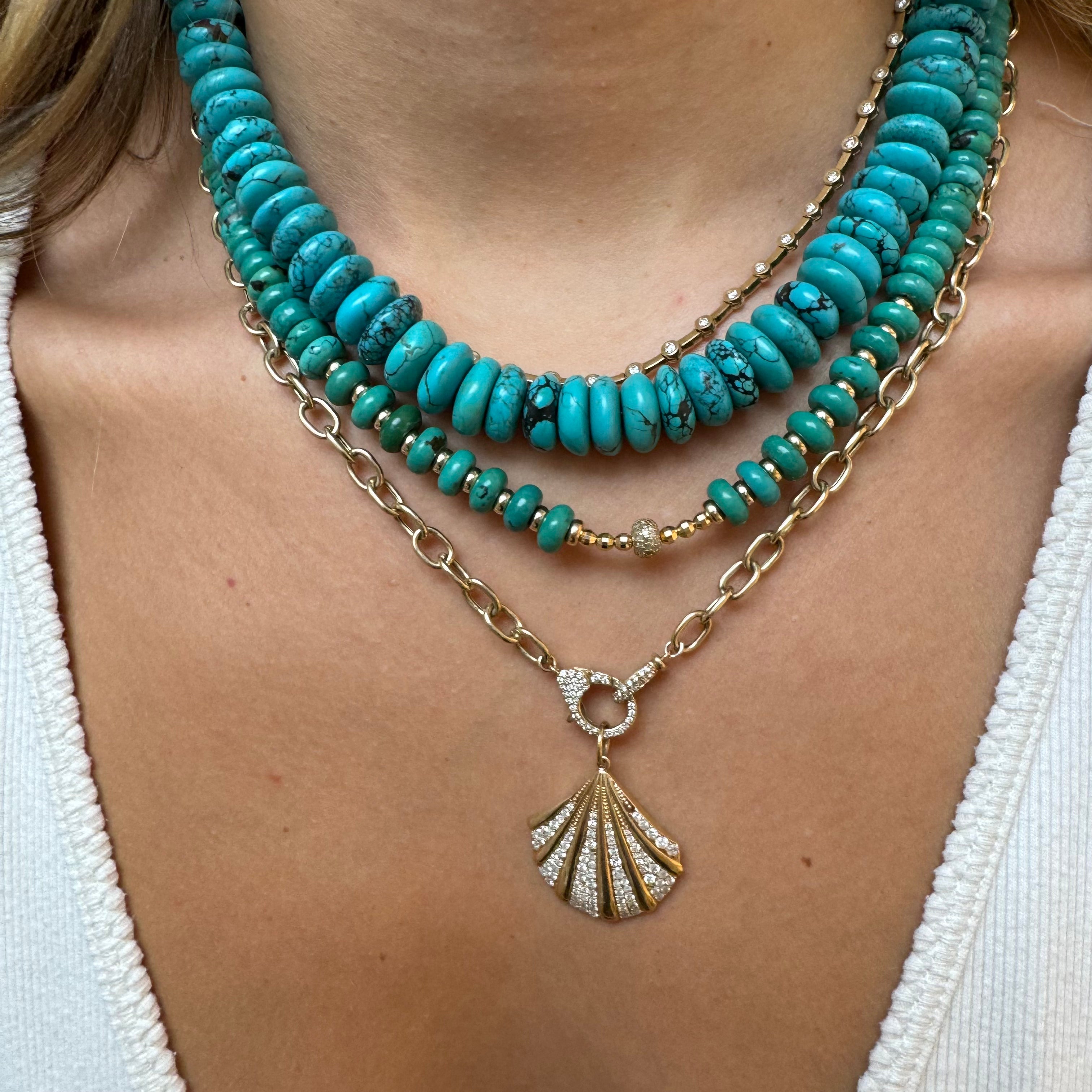 TURQUOISE RONDELLE NECKLACE. ONE OF A KIND