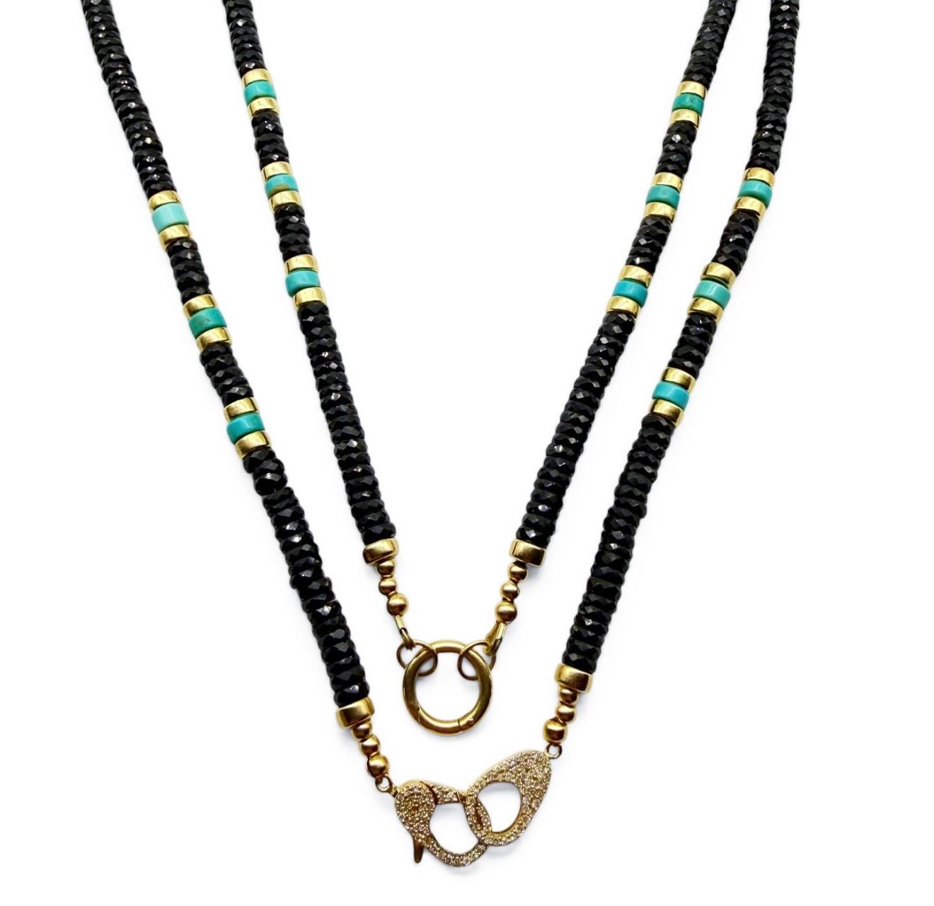 BLACK SPINEL AND TURQUOISE NECKLACES