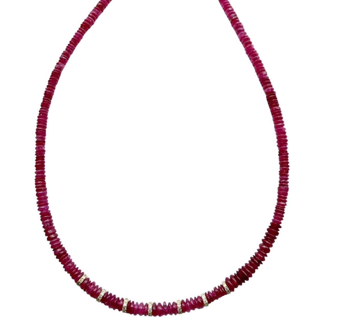 RUBY AND DIAMOND BEADED NECKLACE