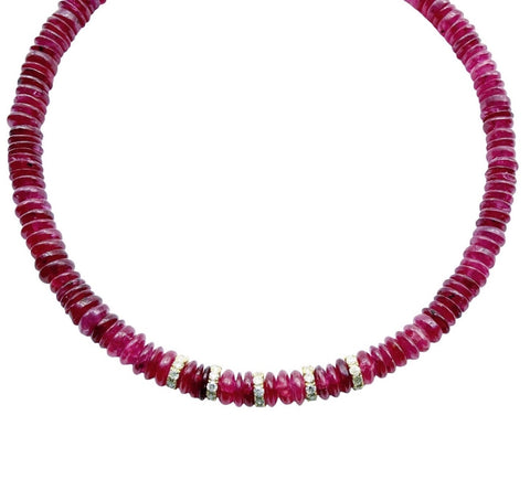 RUBY AND DIAMOND BEADED BRACELET