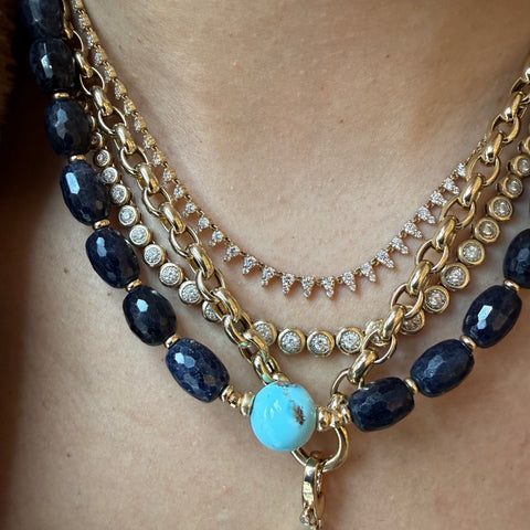 BLUE SAPPHIRE AND GOLDEN HILL ANTIQUITY NECKLACE