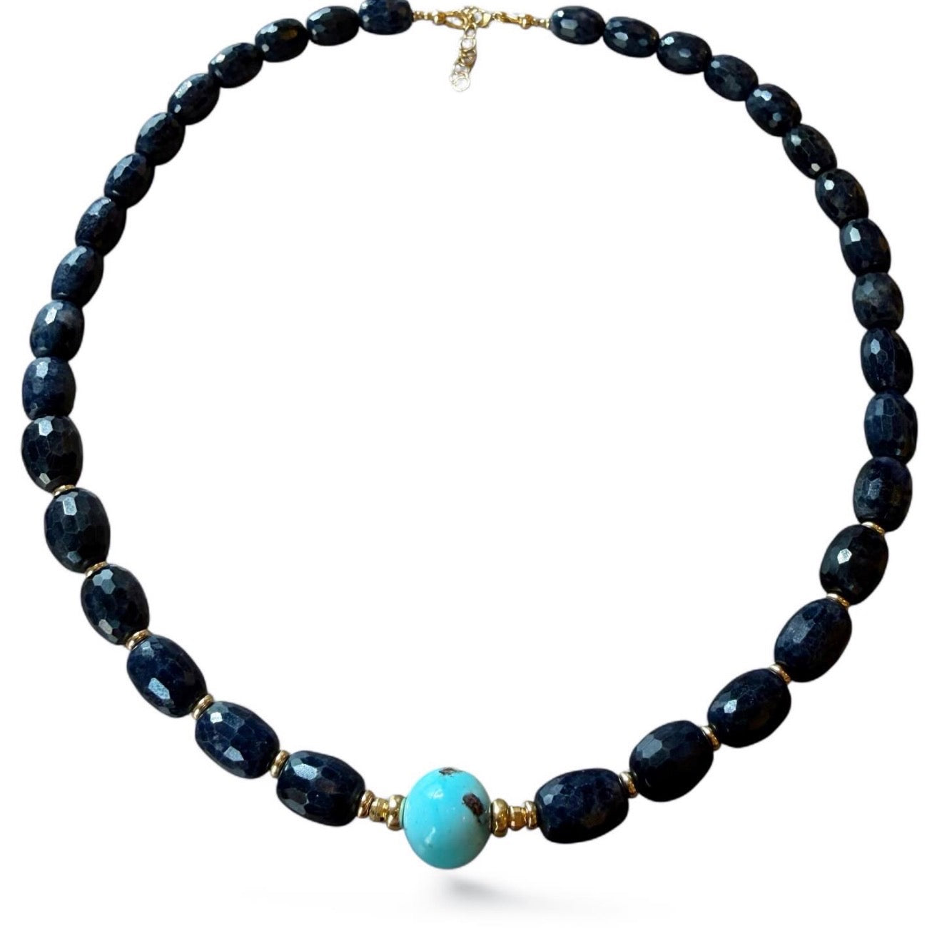 BLUE SAPPHIRE AND GOLDEN HILL ANTIQUITY NECKLACE