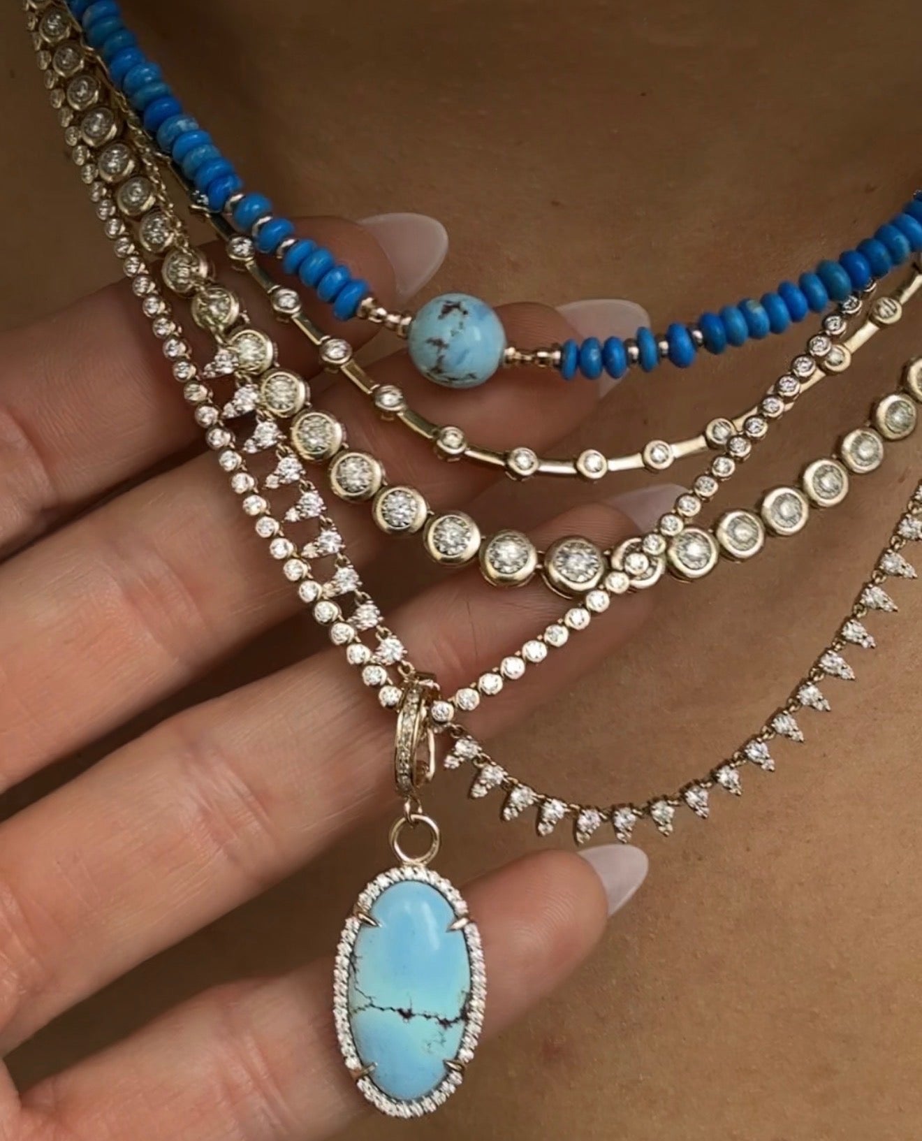 TURQUOISE & DIAMOND AMULET