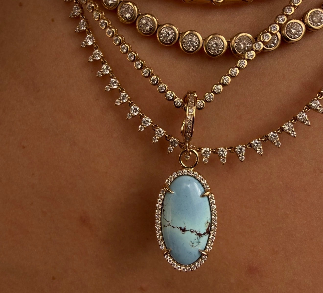 TURQUOISE & DIAMOND AMULET