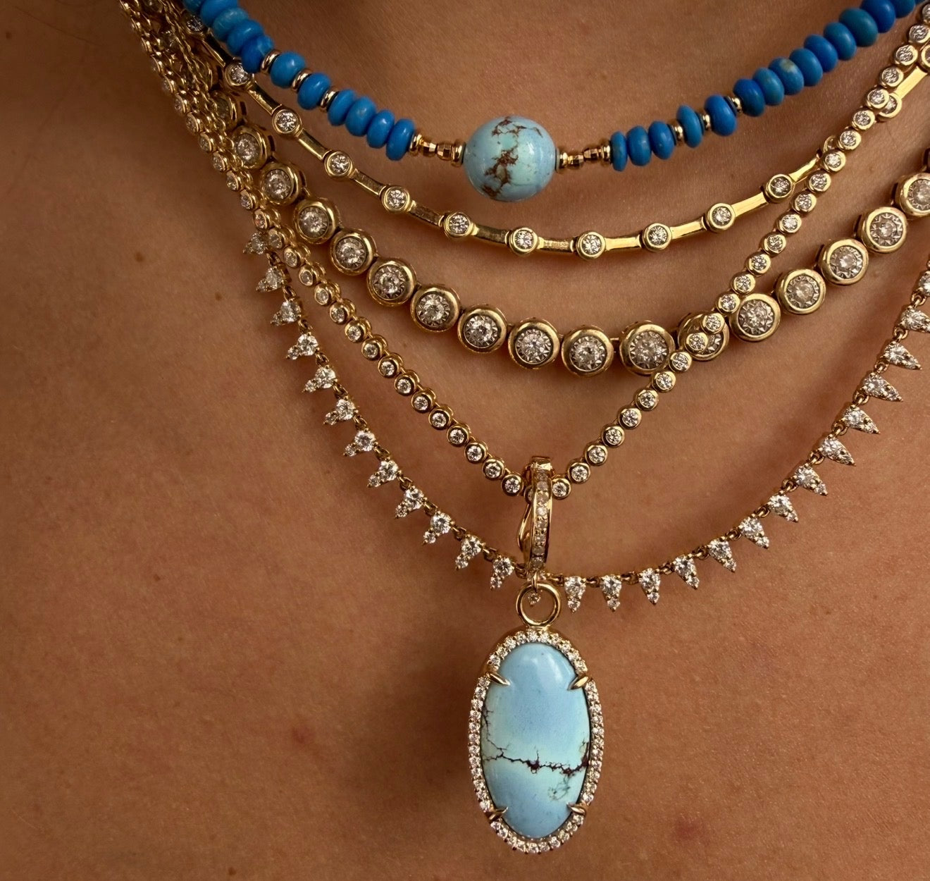 TURQUOISE & DIAMOND AMULET
