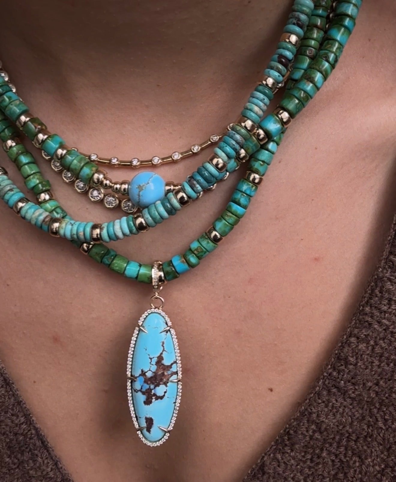 TURQUOISE & DIAMOND AMULET