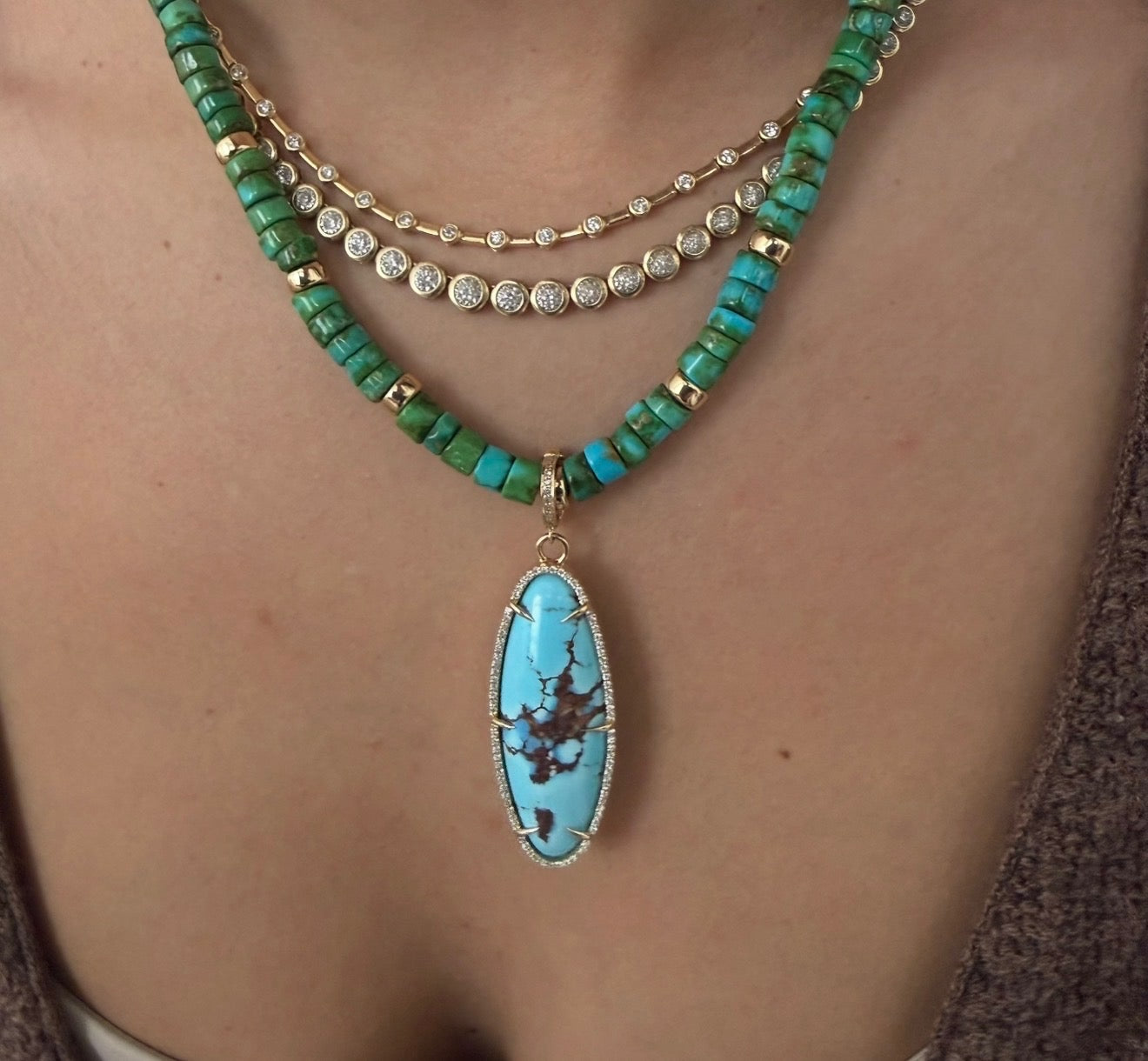 TURQUOISE & DIAMOND AMULET