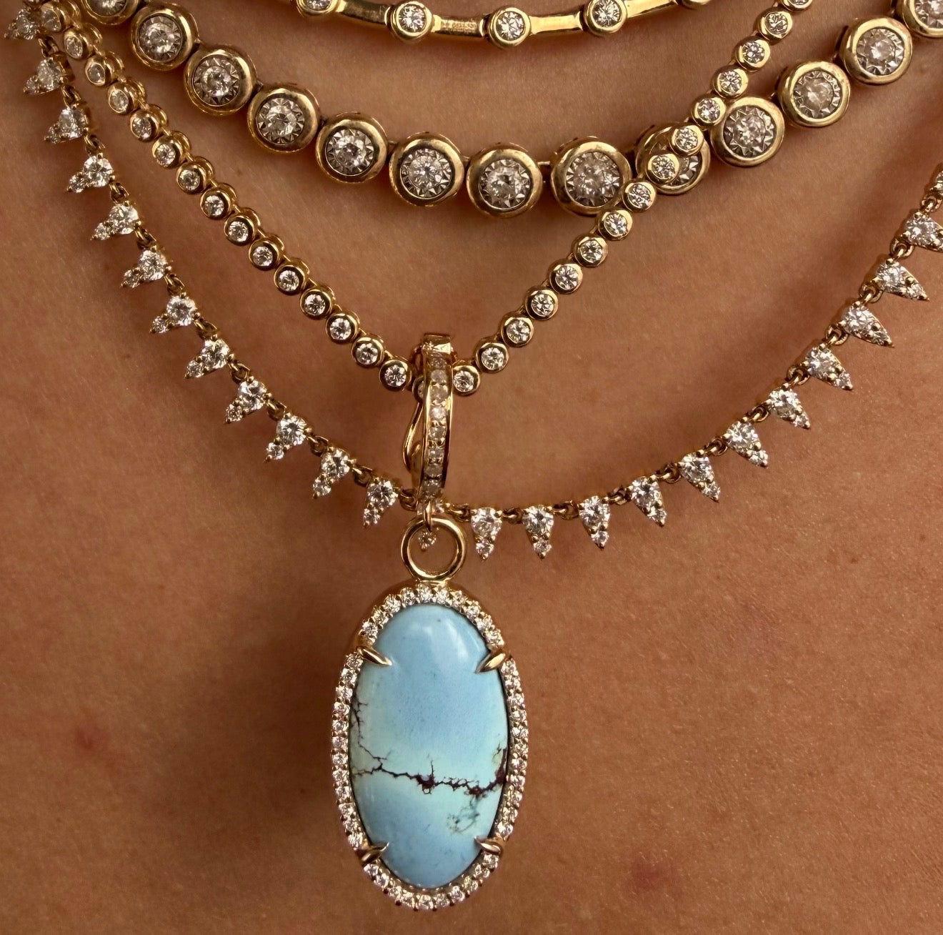 TURQUOISE & DIAMOND AMULET
