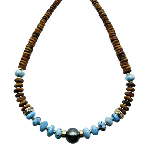 TIGERS EYE, TAHITIAN AND GOLDEN HILL TURQUOISE ANTIQUITY
