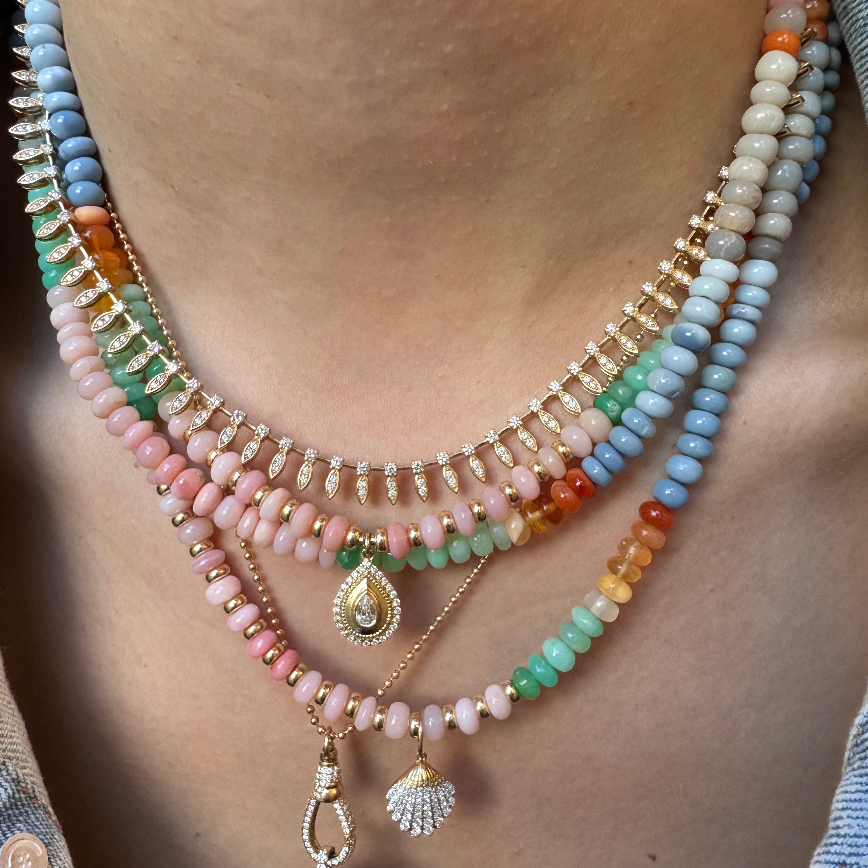 BOHO OPAL RONDELLE NECKLACE