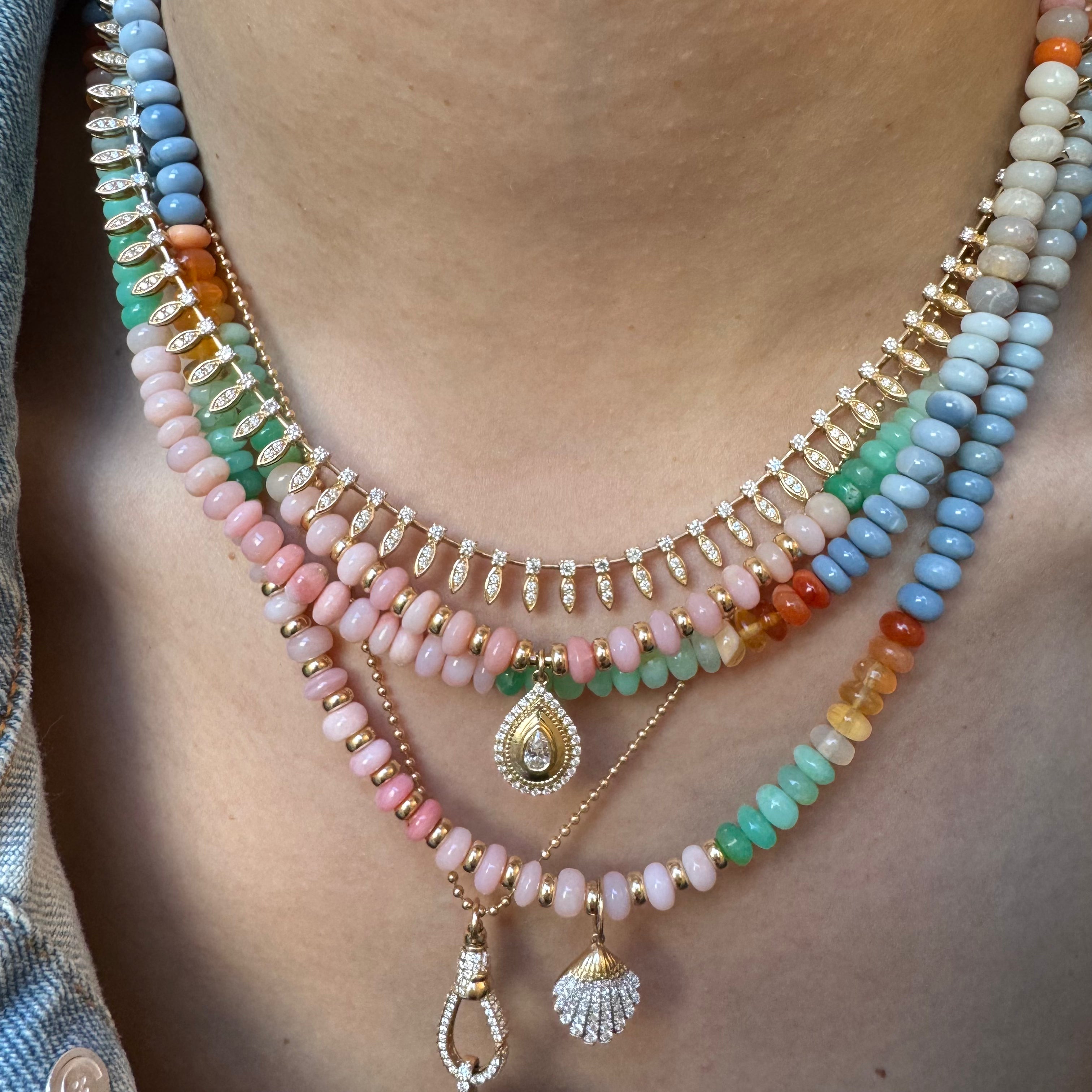 BOHO OPAL RONDELLE NECKLACE