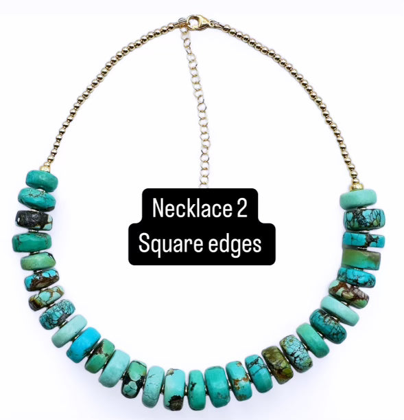 TURQUOISE & 14K GOLD NECKLACES