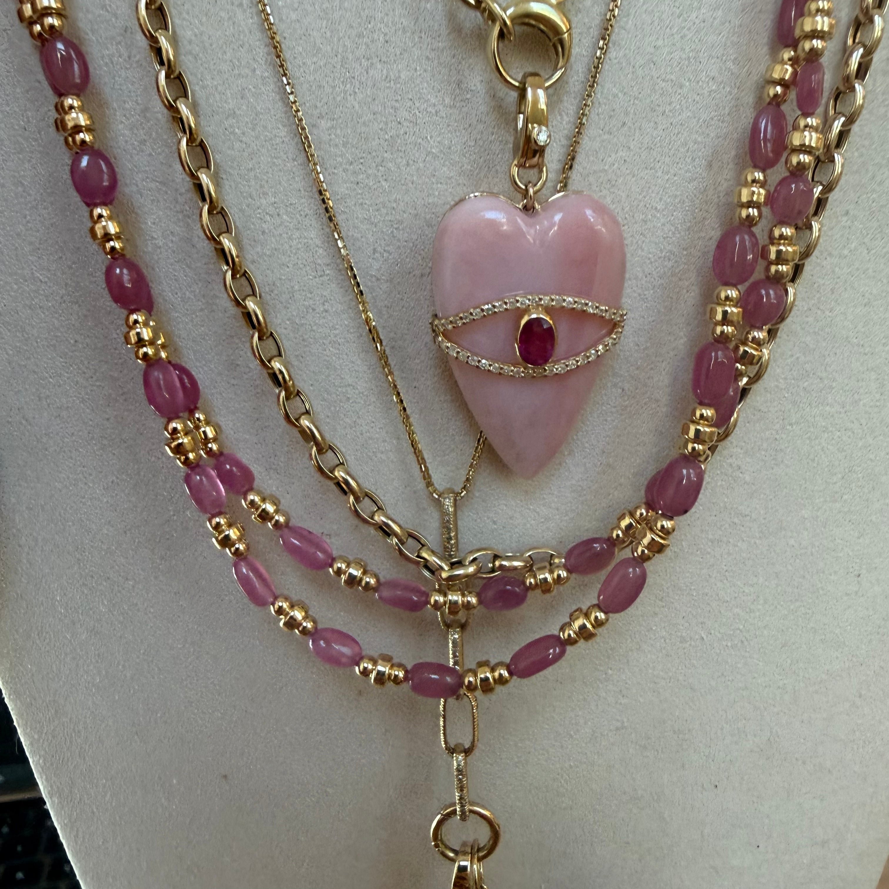SAPPHIRE AND GOLD BEADED NECKLACE