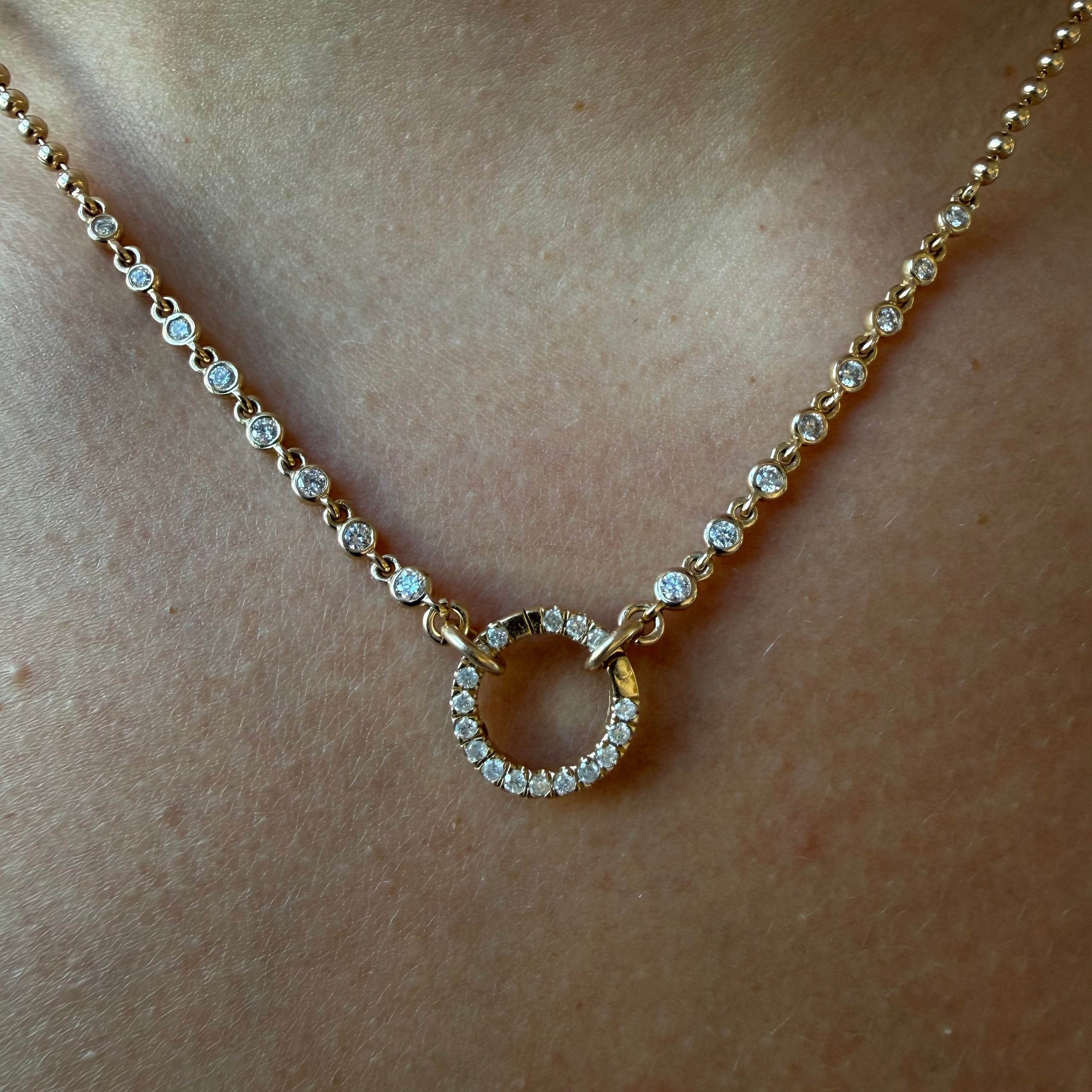 DIAMOND HALO CHAIN WITH CHARM CLIP