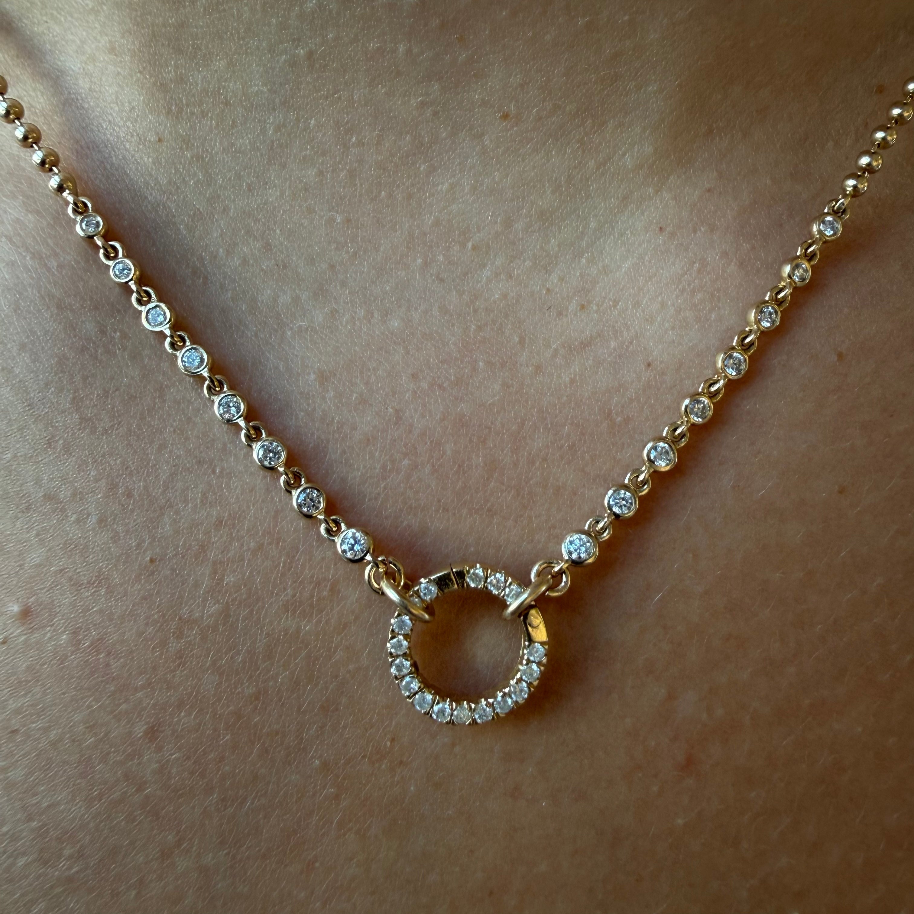 DIAMOND HALO CHAIN WITH CHARM CLIP