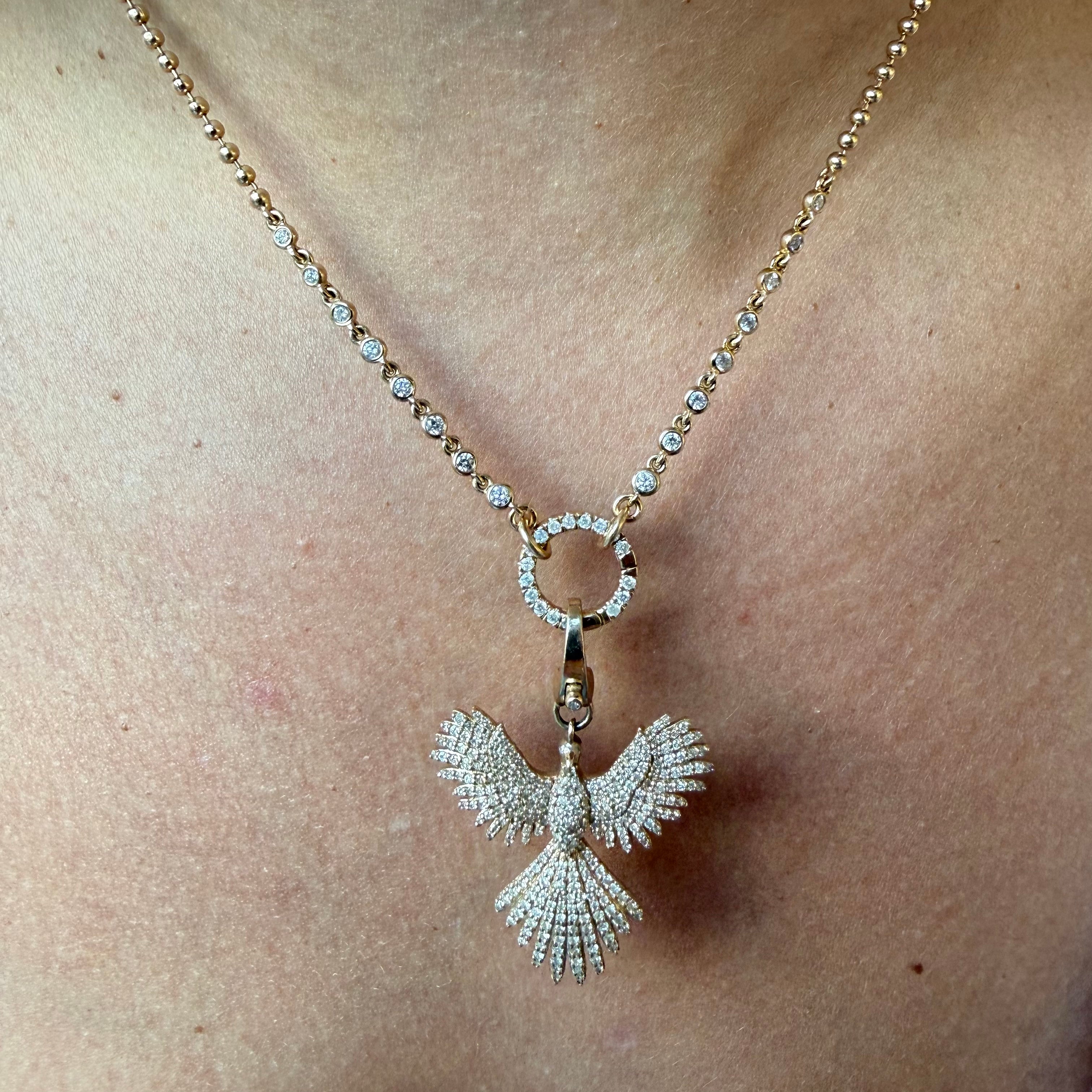 DIAMOND HALO CHAIN WITH CHARM CLIP