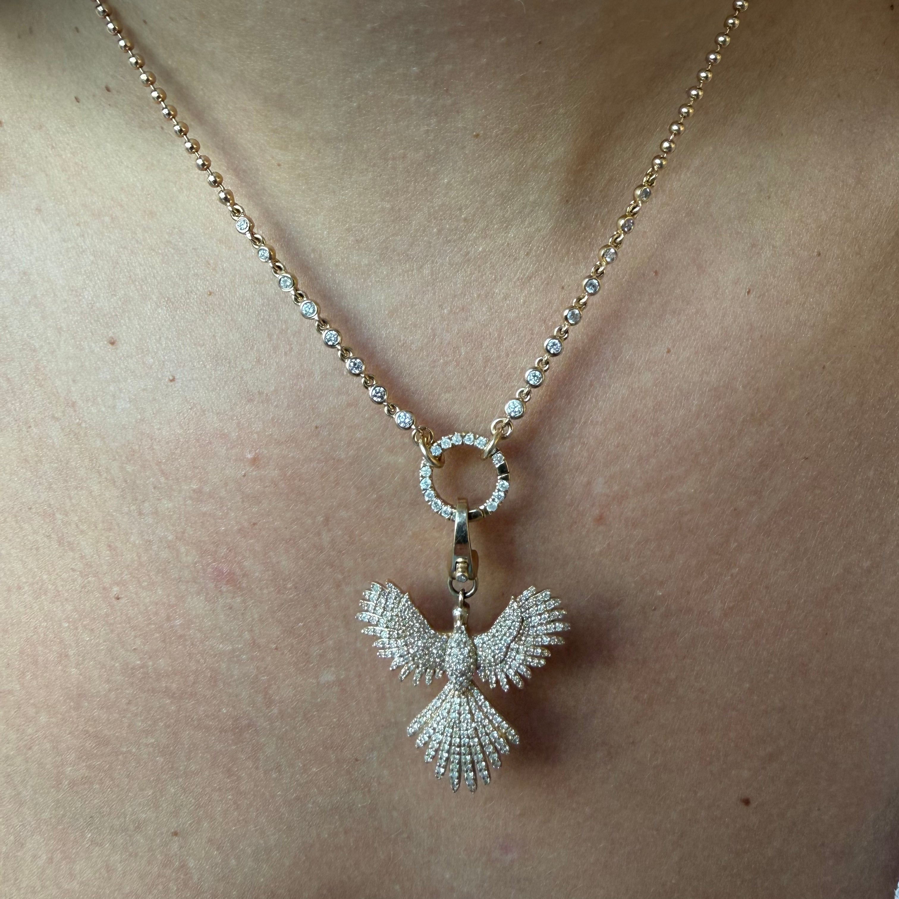 DIAMOND HALO CHAIN WITH CHARM CLIP