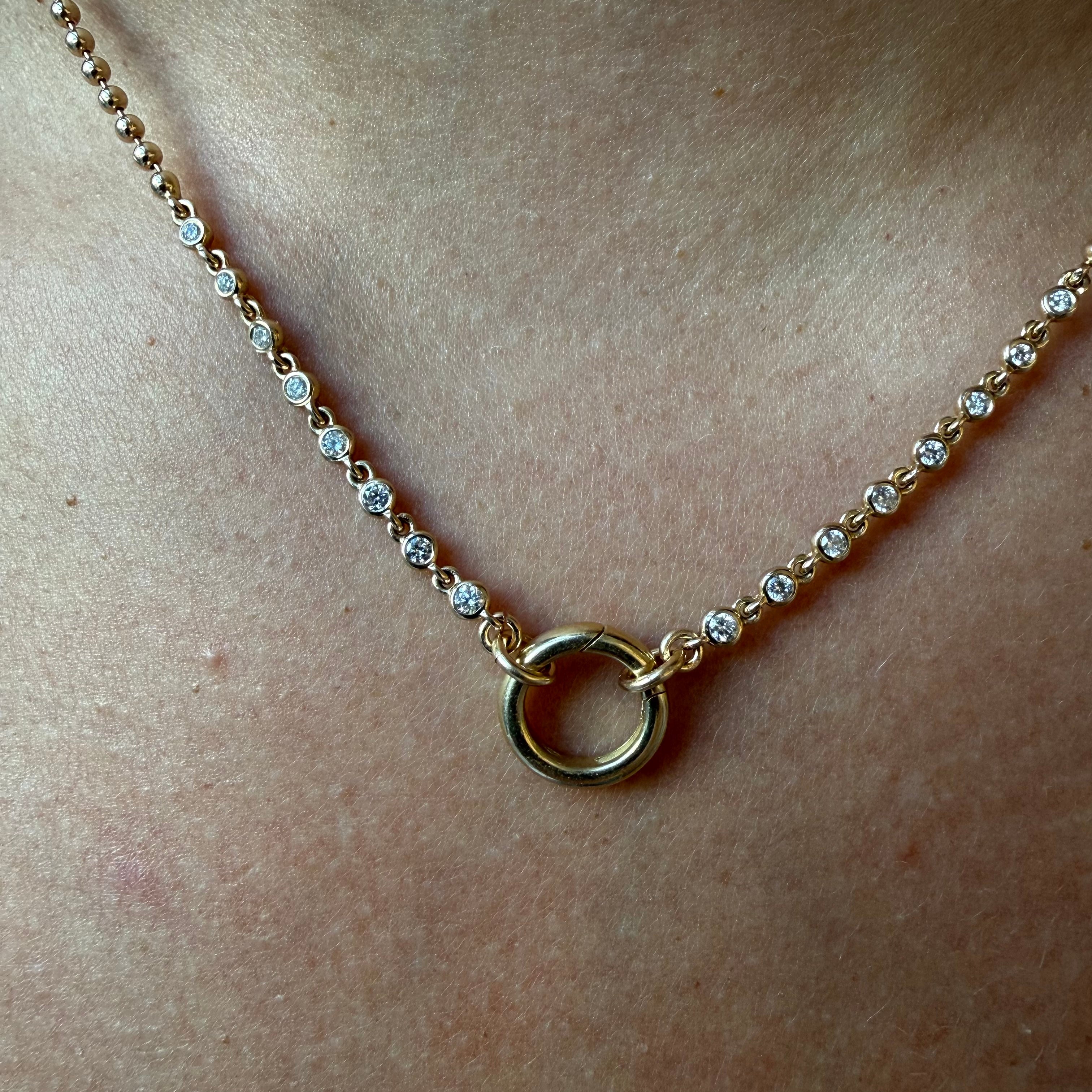 DIAMOND HALO CHAIN WITH CHARM CLIP