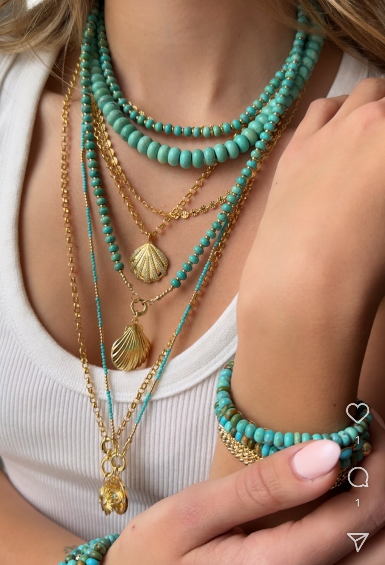 TURQUOISE BEADED NECKLACES