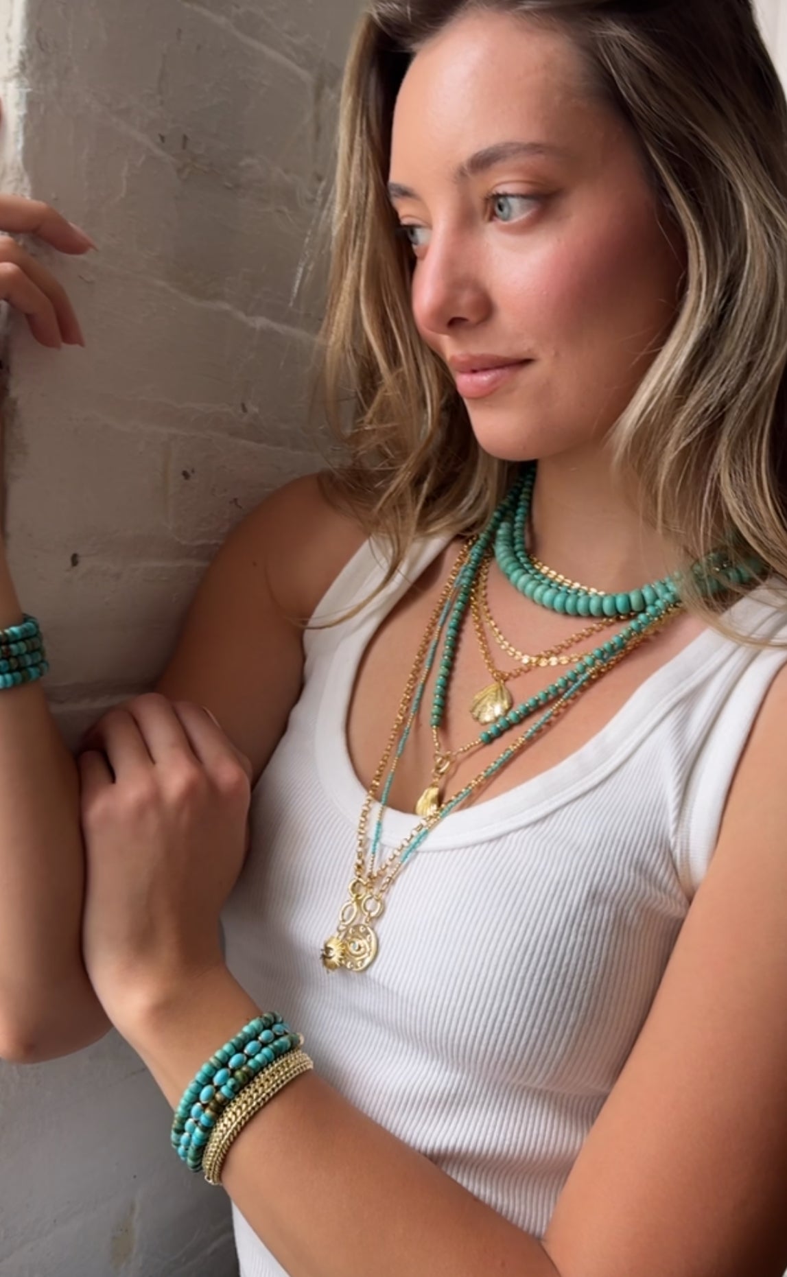 TURQUOISE BEADED NECKLACES