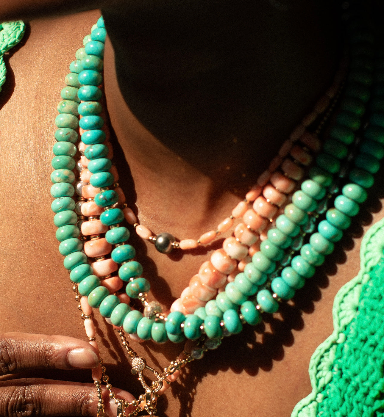 TURQUOISE BEADED NECKLACES