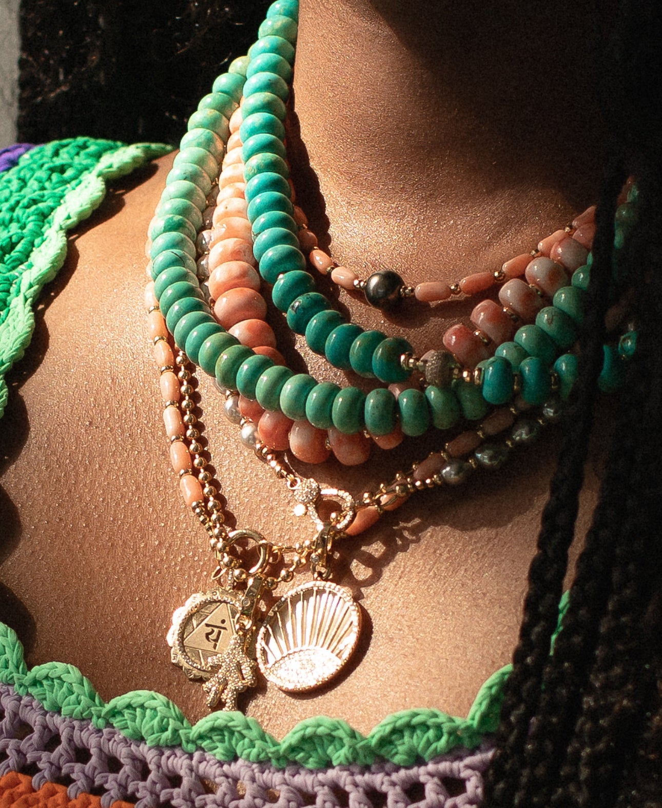 TURQUOISE BEADED NECKLACES