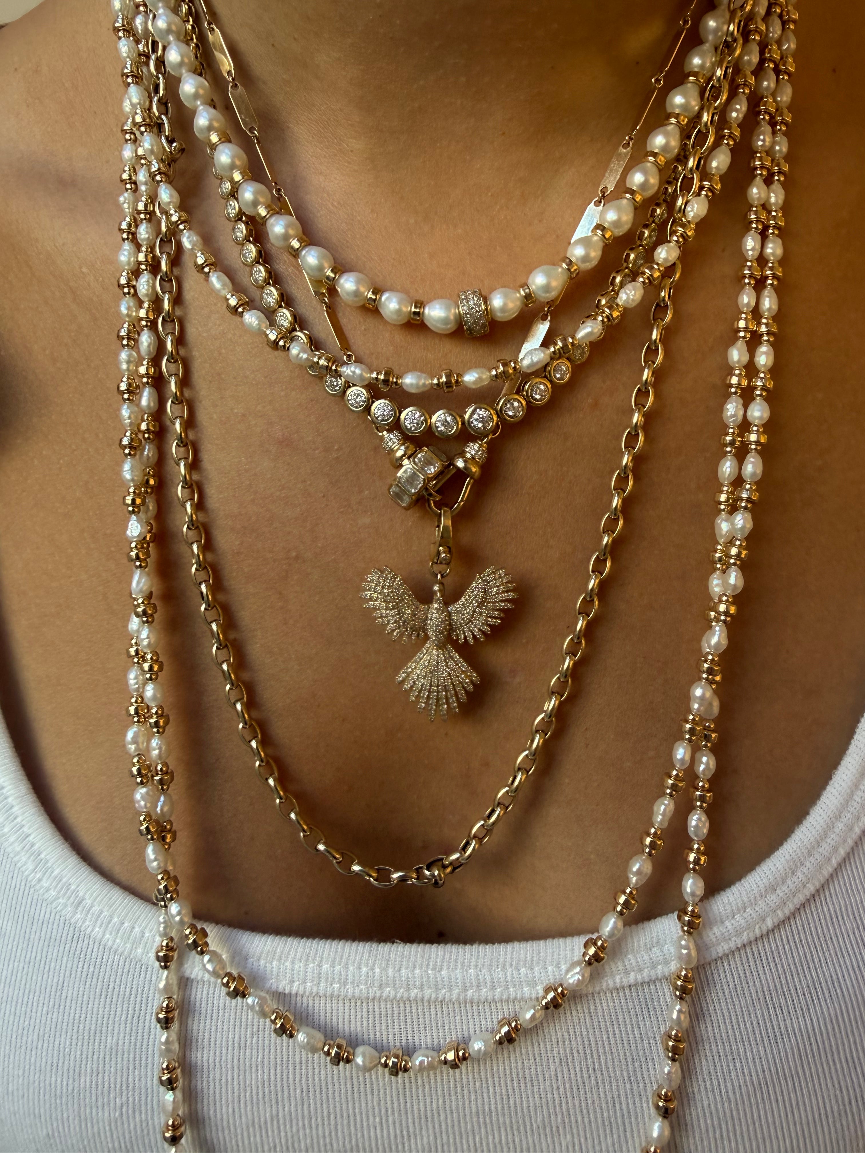 PEARL & GOLD BEADED NECKLACE