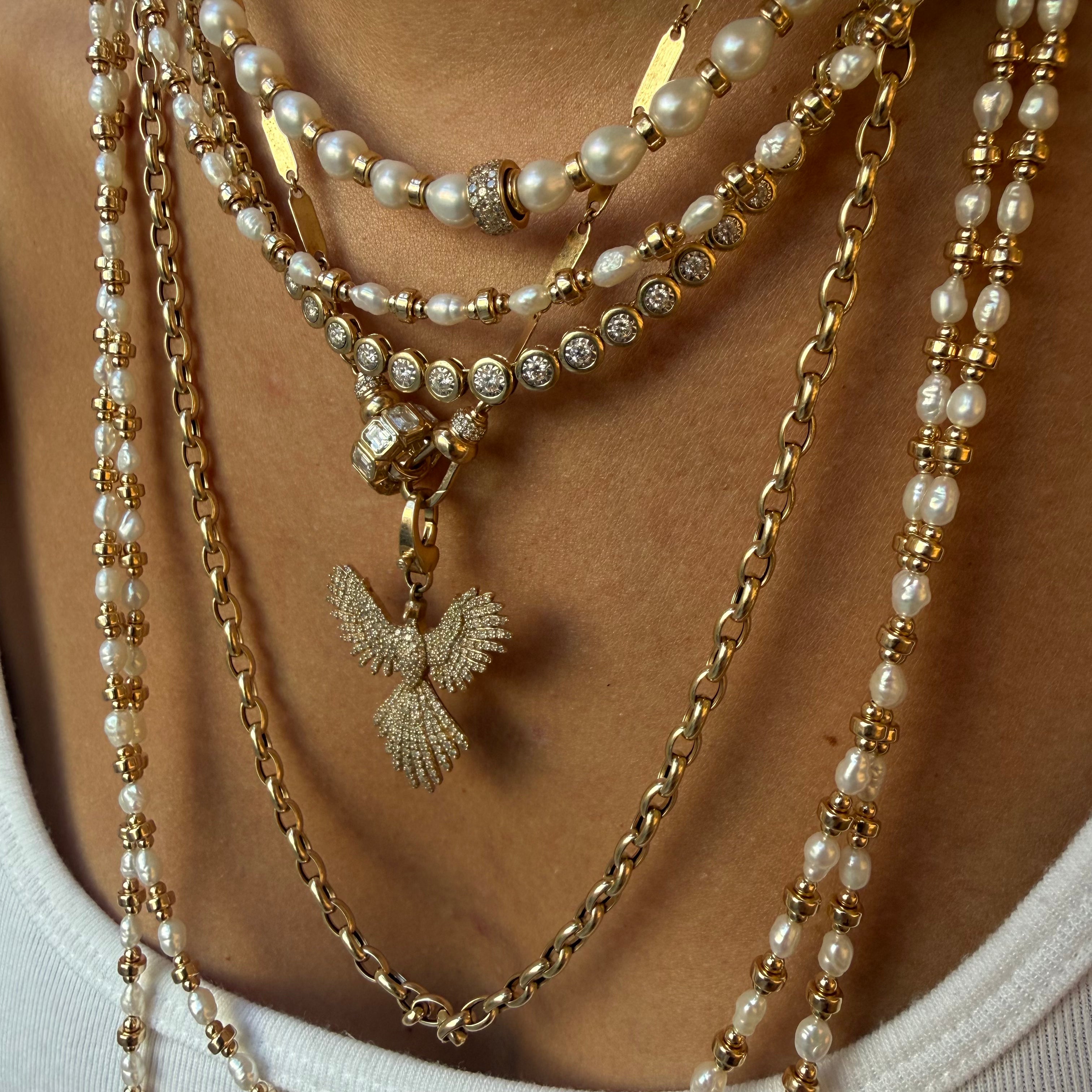 PEARL & GOLD BEADED NECKLACE