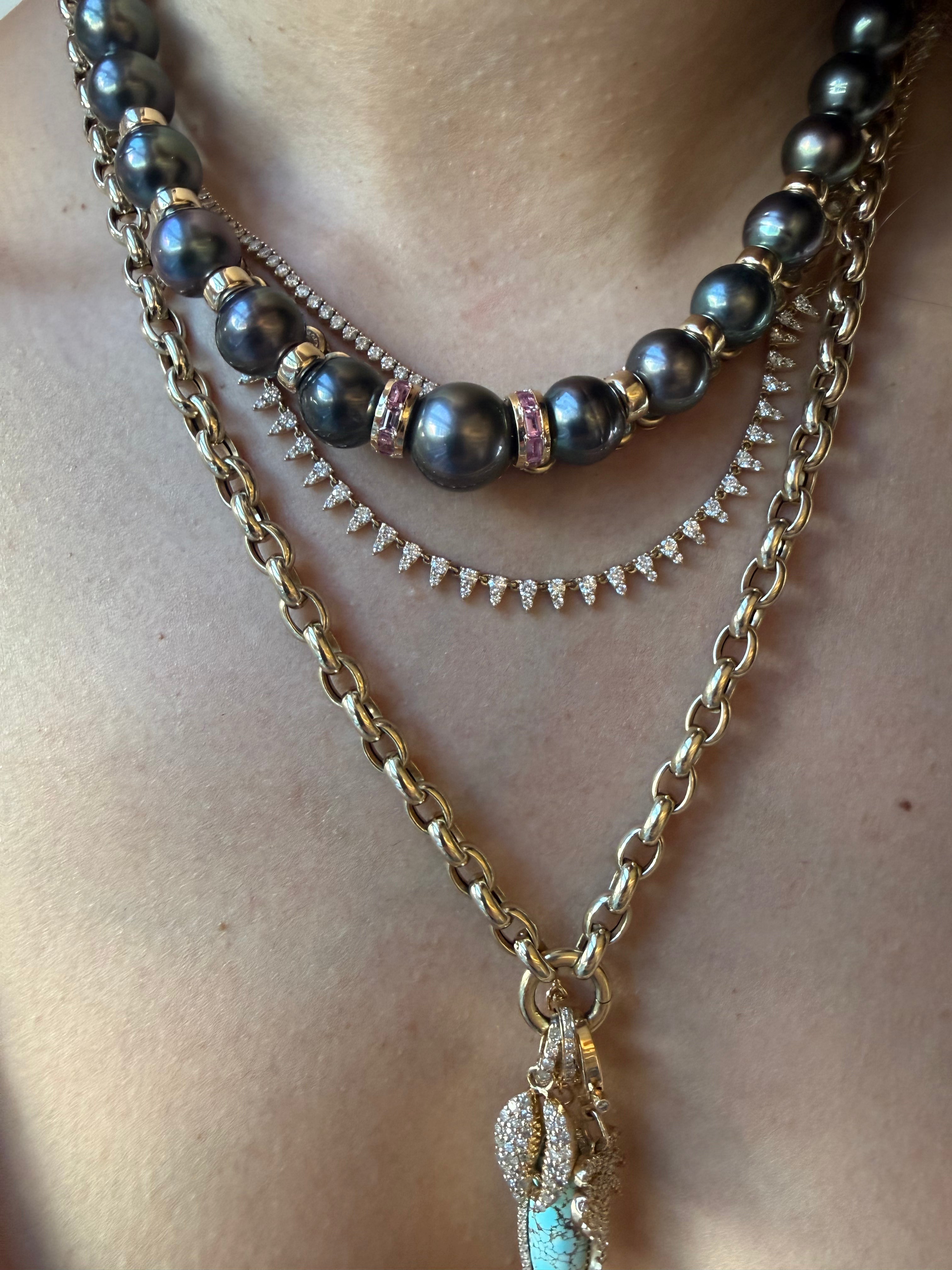14K SOLID GOLD ADJUSTABLE PUFFY ROLO CHAIN (18-22")