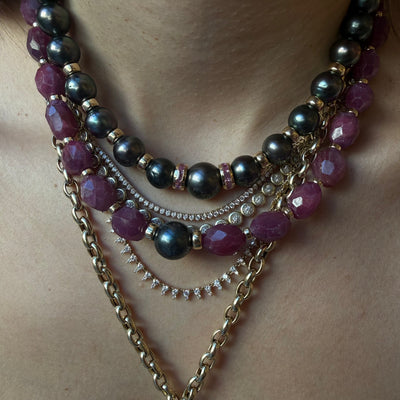 RUBY & TAHITIAN PEARL NECKLACE