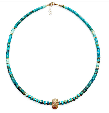 SLEEPING BEAUTY & 14K GOLD BEADED NECKLACE