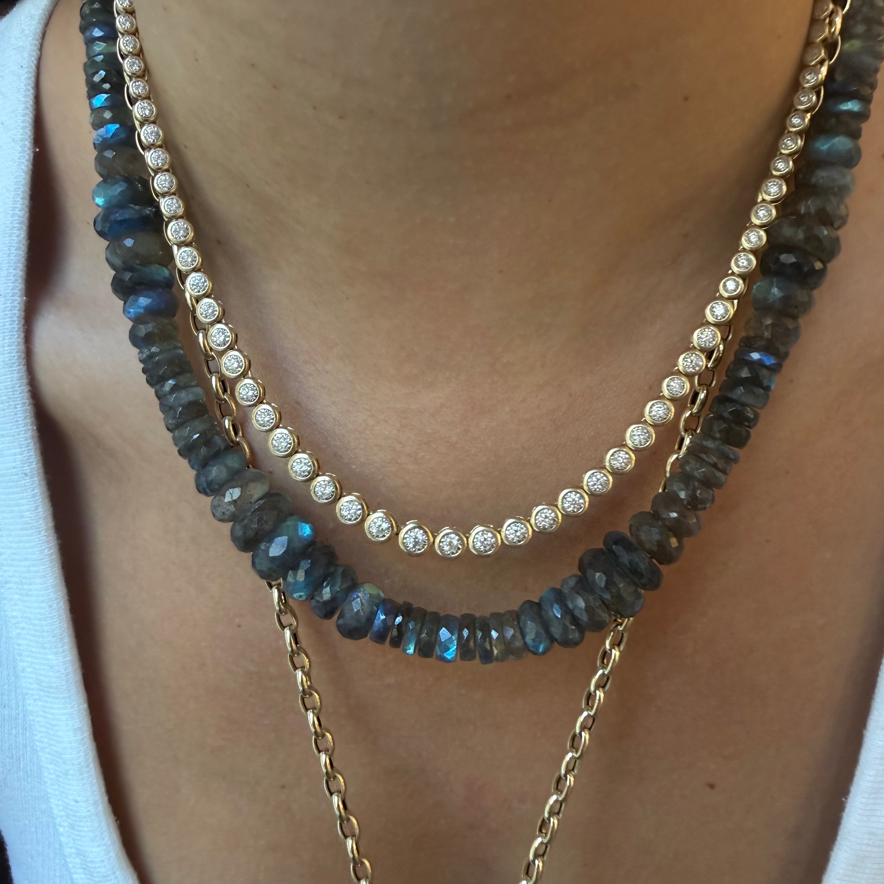 LABRADORITE GEMSTONE BEADED NECKLACE