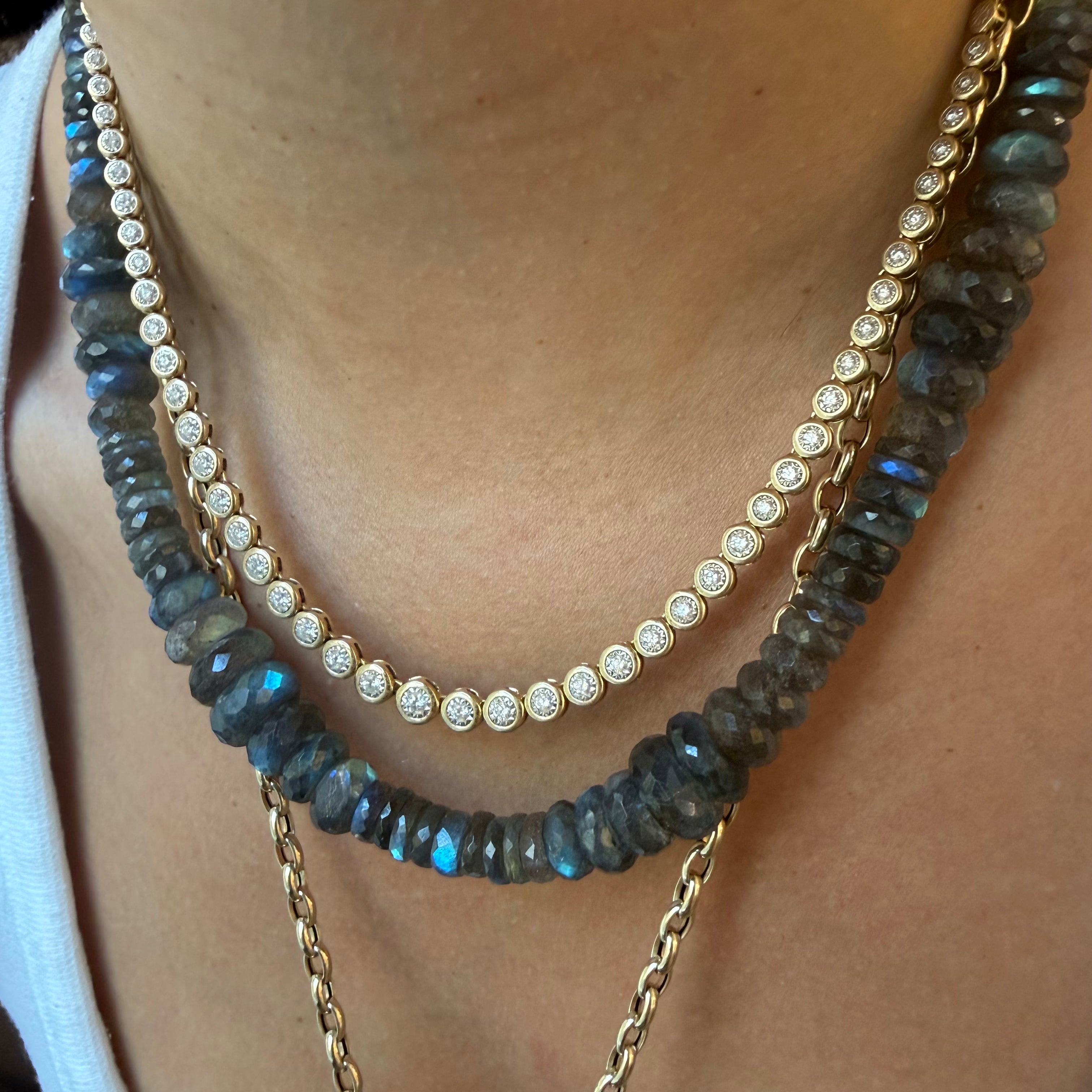 LABRADORITE GEMSTONE BEADED NECKLACE