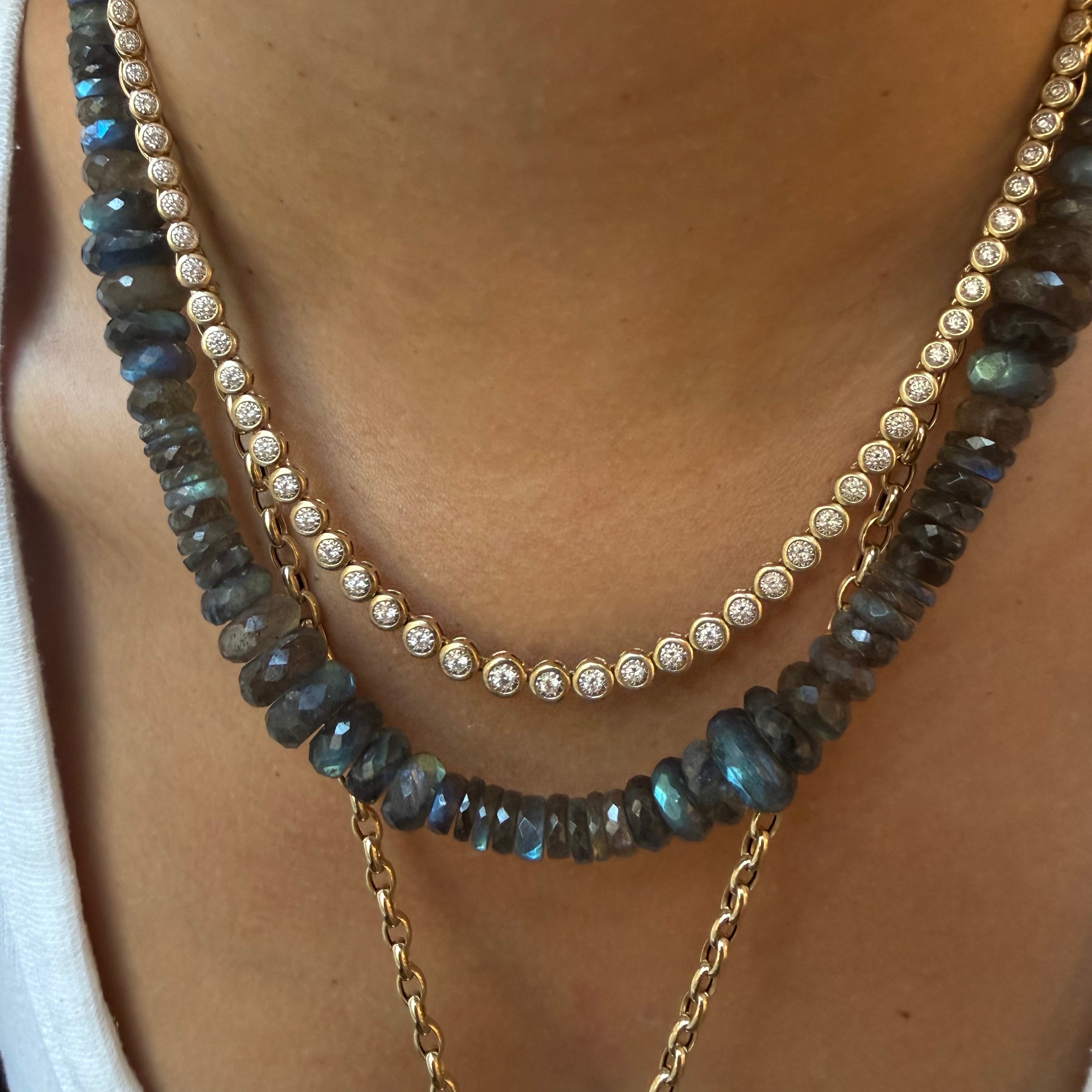 LABRADORITE GEMSTONE BEADED NECKLACE