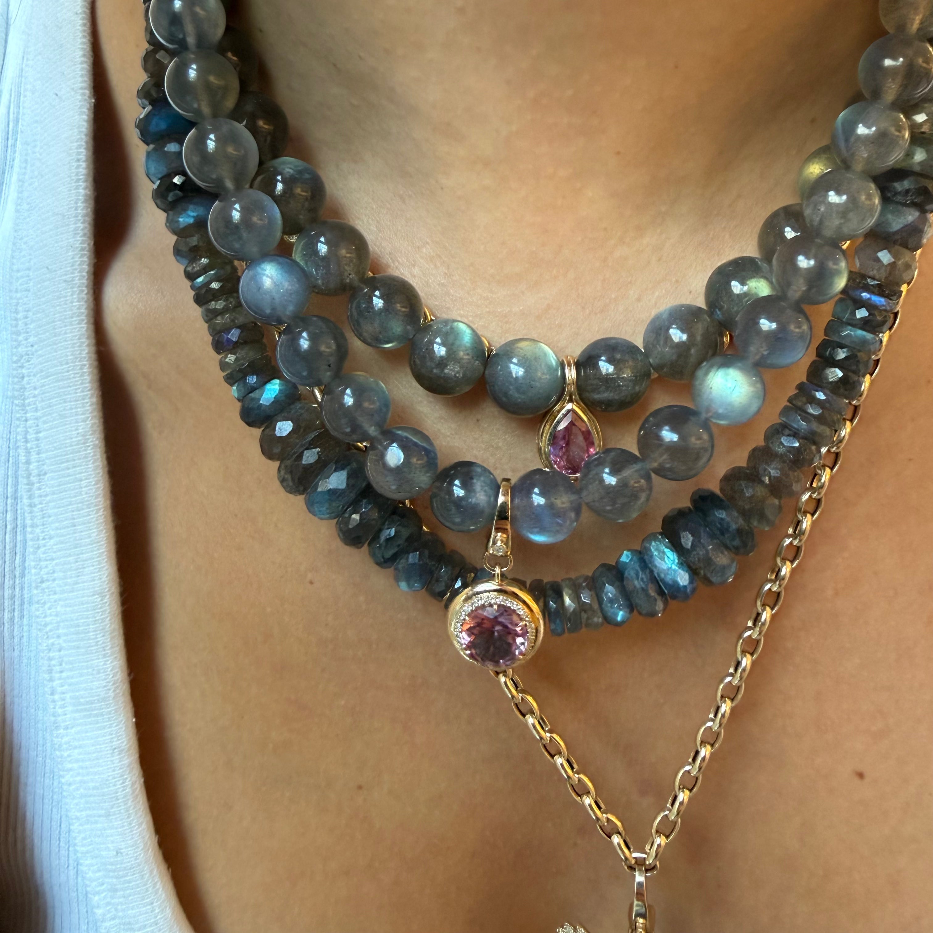 LABRADORITE GEMSTONE BEADED NECKLACE