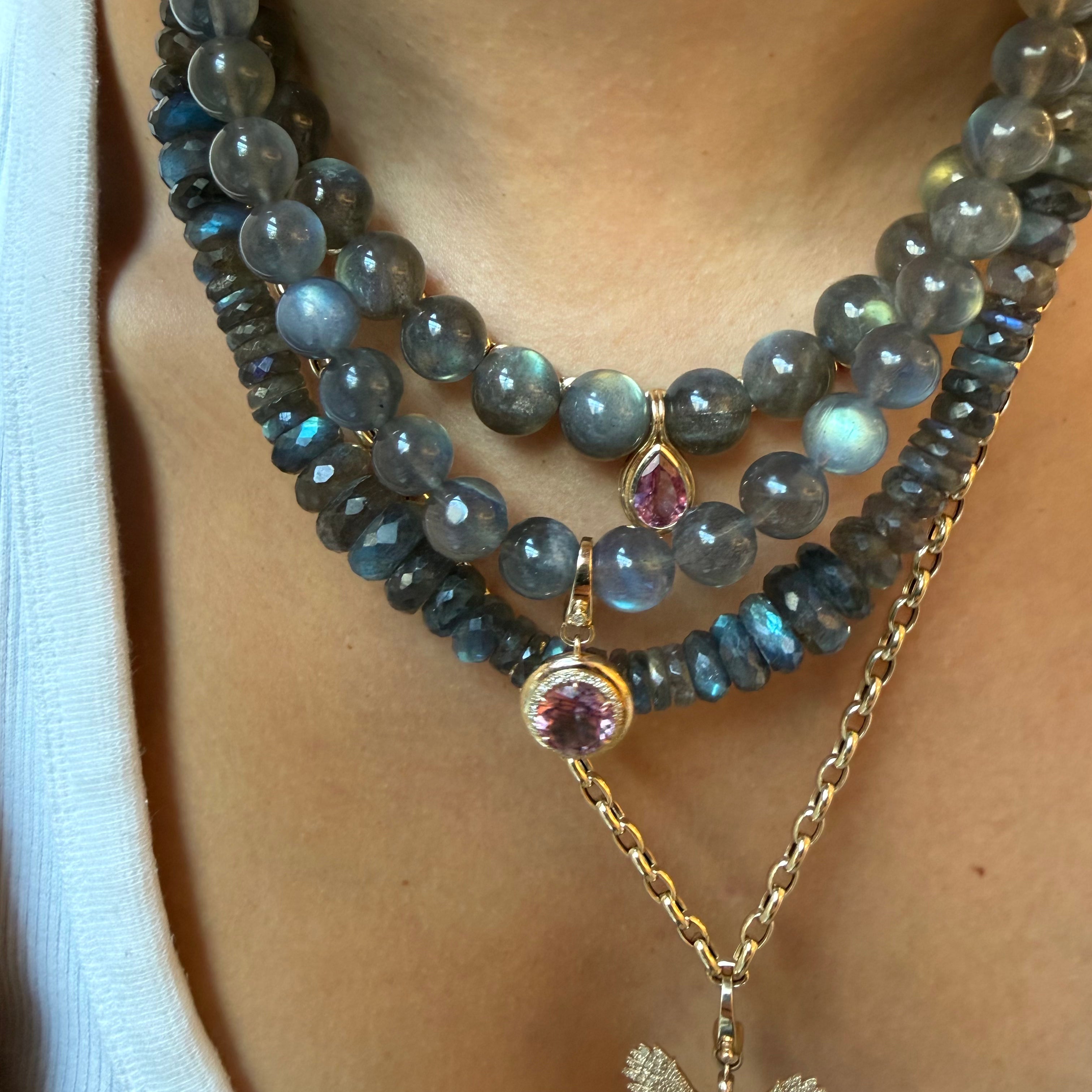 LABRADORITE GEMSTONE BEADED NECKLACE