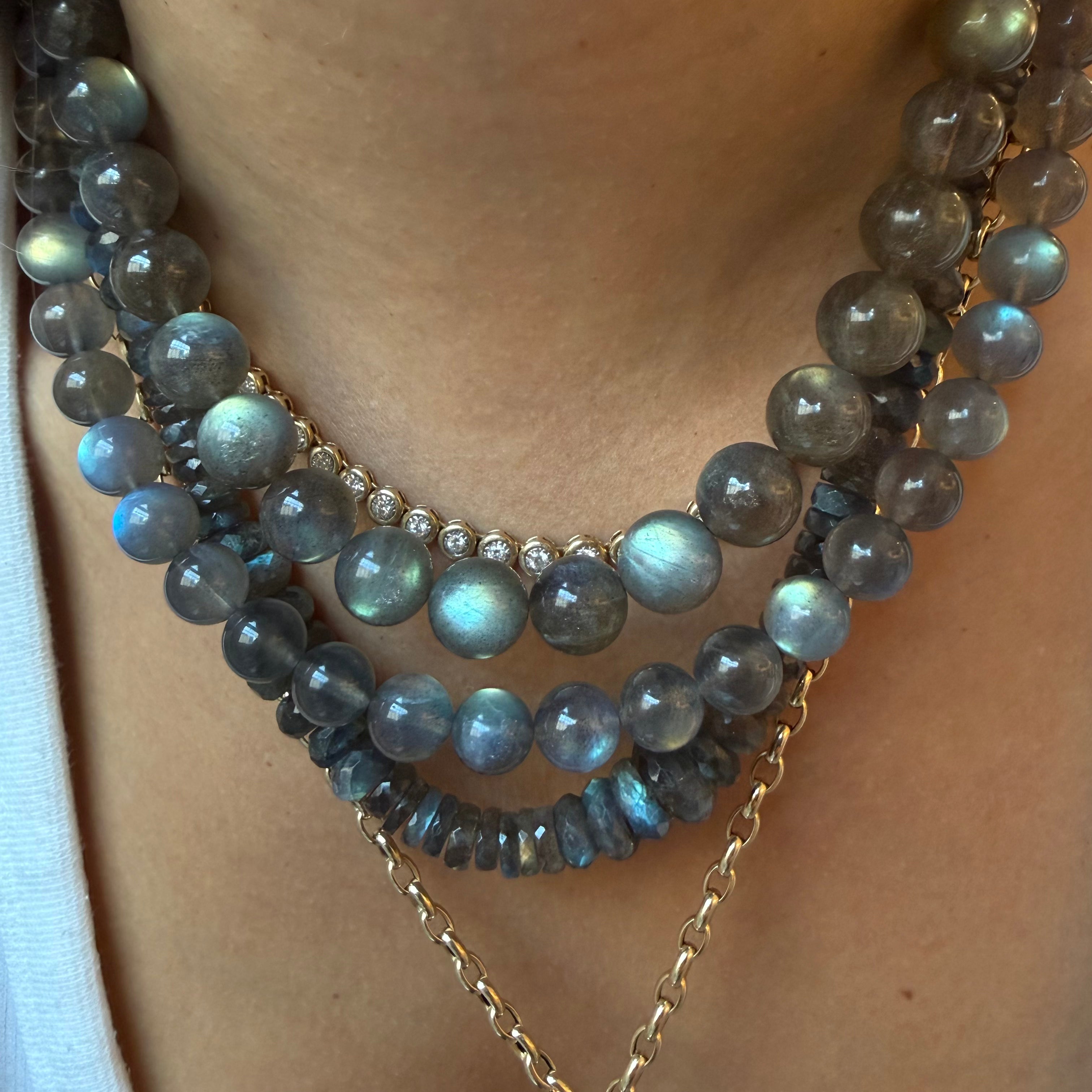 LABRADORITE GEMSTONE BEADED NECKLACE