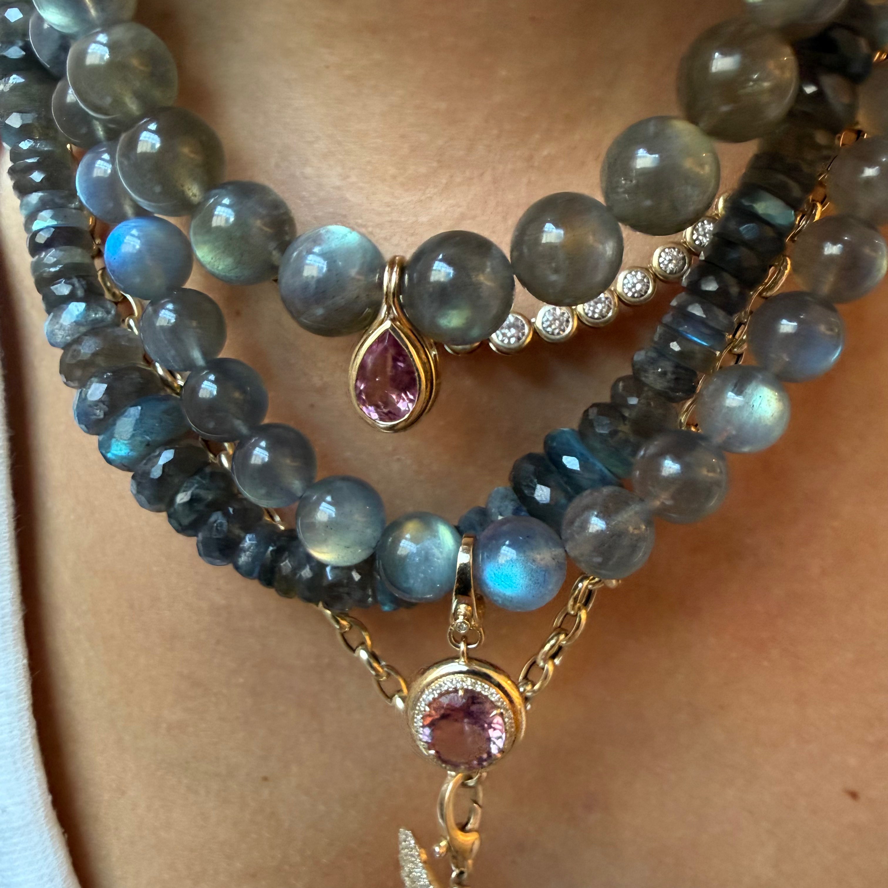 LABRADORITE GEMSTONE BEADED NECKLACE