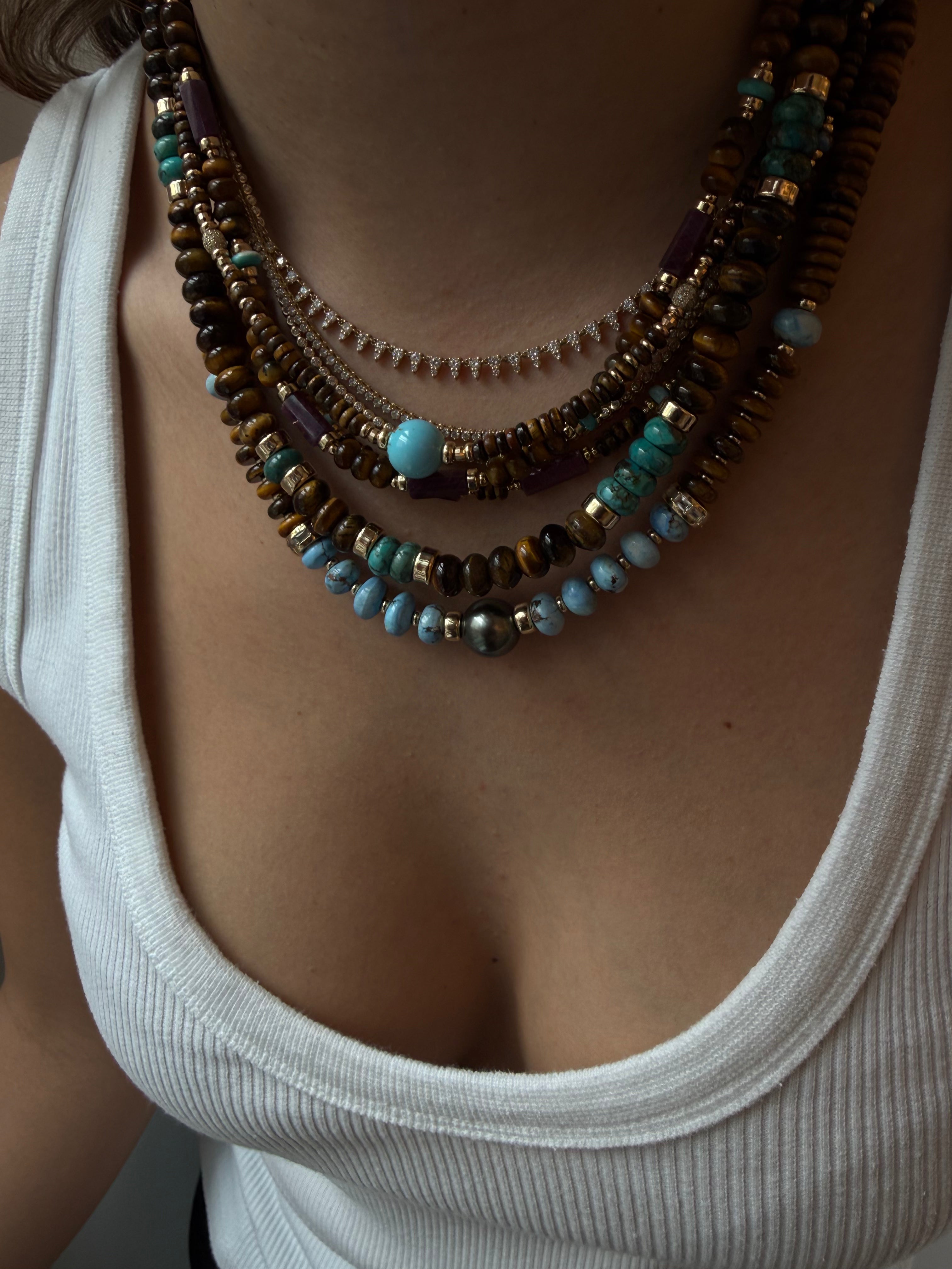 TIGERS EYE AND TURQUOISE NECKLACE