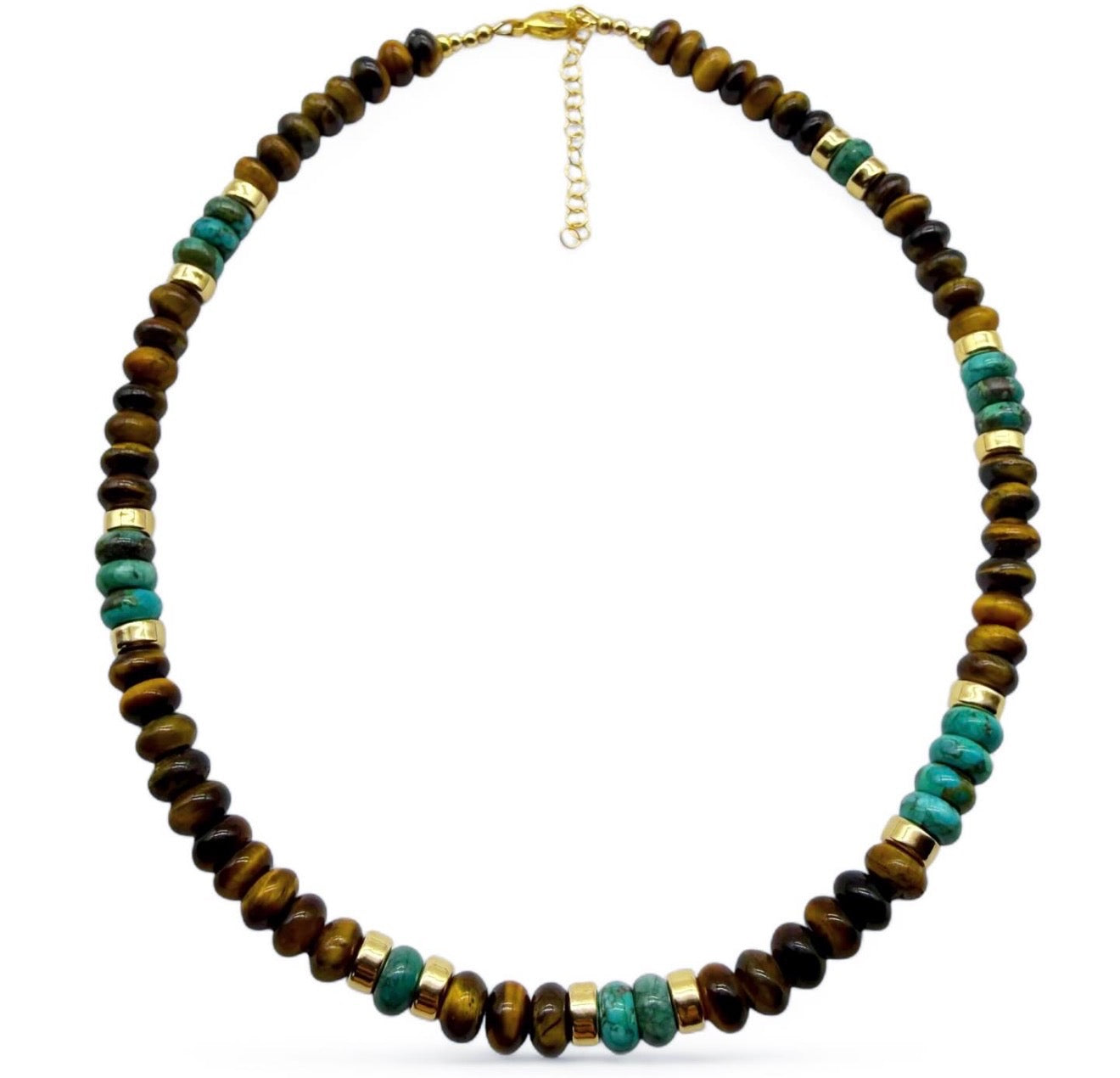 TIGERS EYE AND TURQUOISE NECKLACE