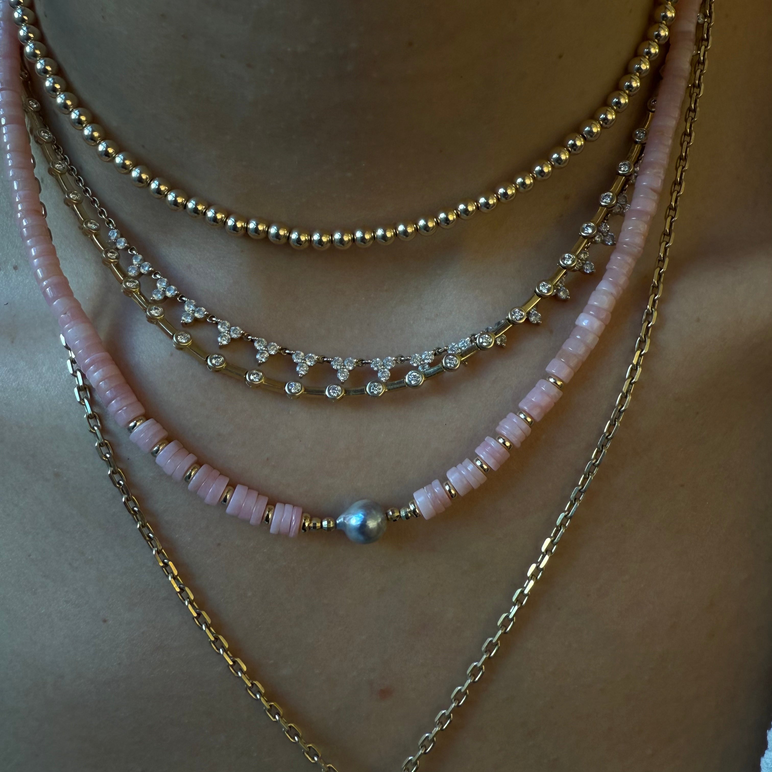 PINK OPAL AND AKOYA PEARL NECKLACE