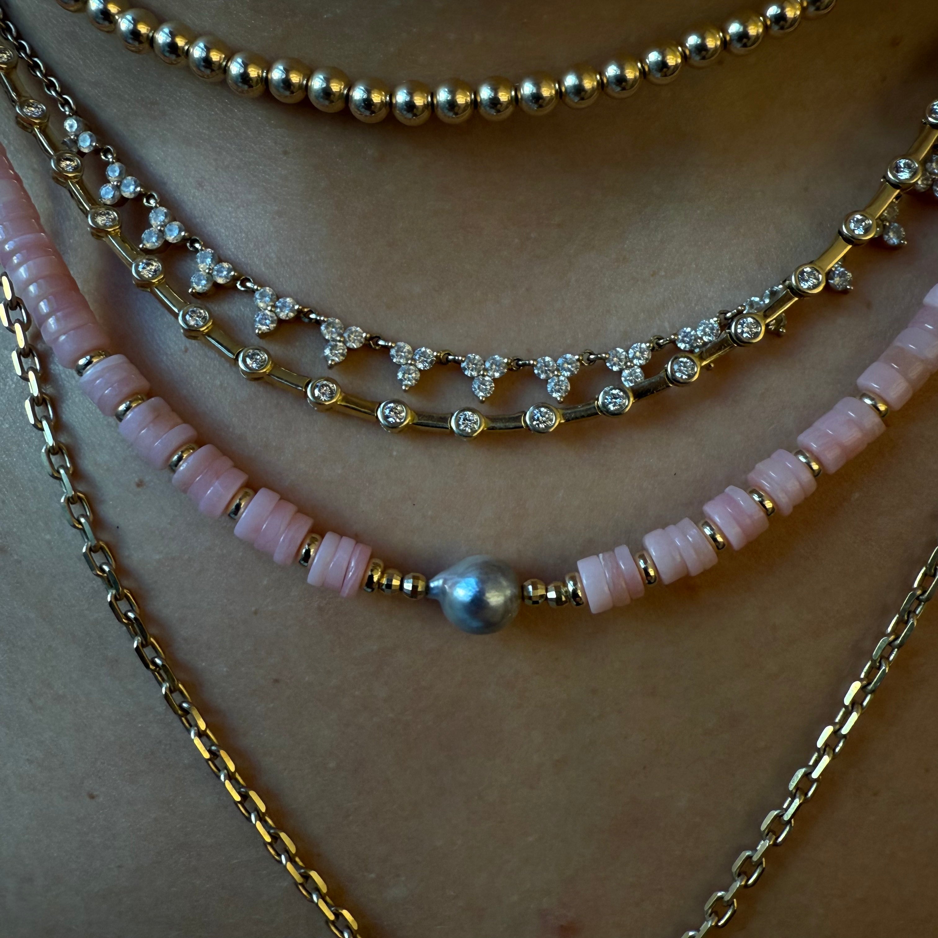 PINK OPAL AND AKOYA PEARL NECKLACE