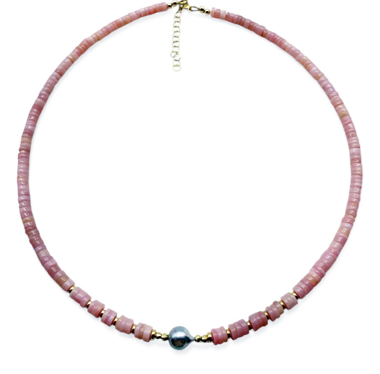 PINK OPAL AND AKOYA PEARL NECKLACE