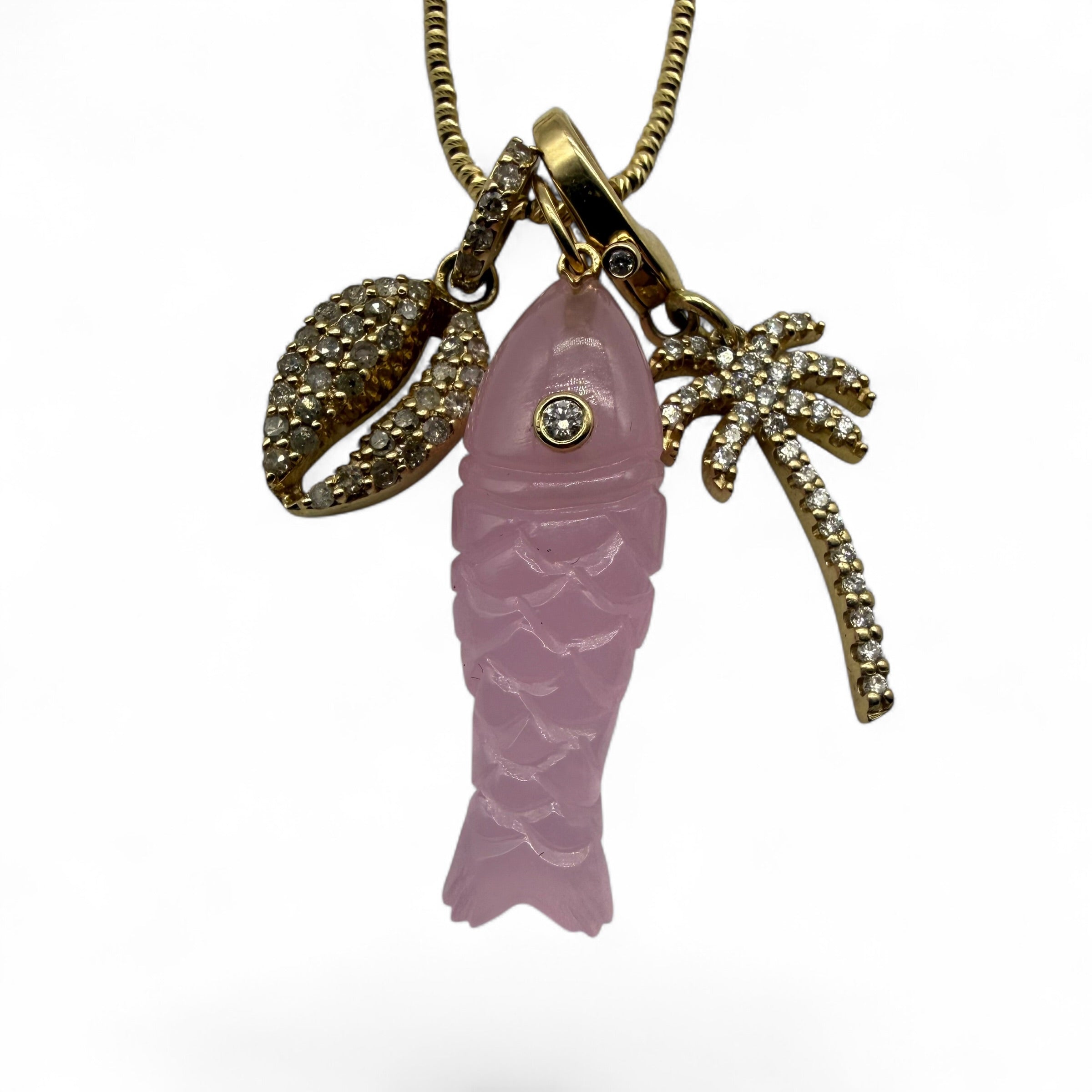 GEMSTONE FISH CHARM PENDANT