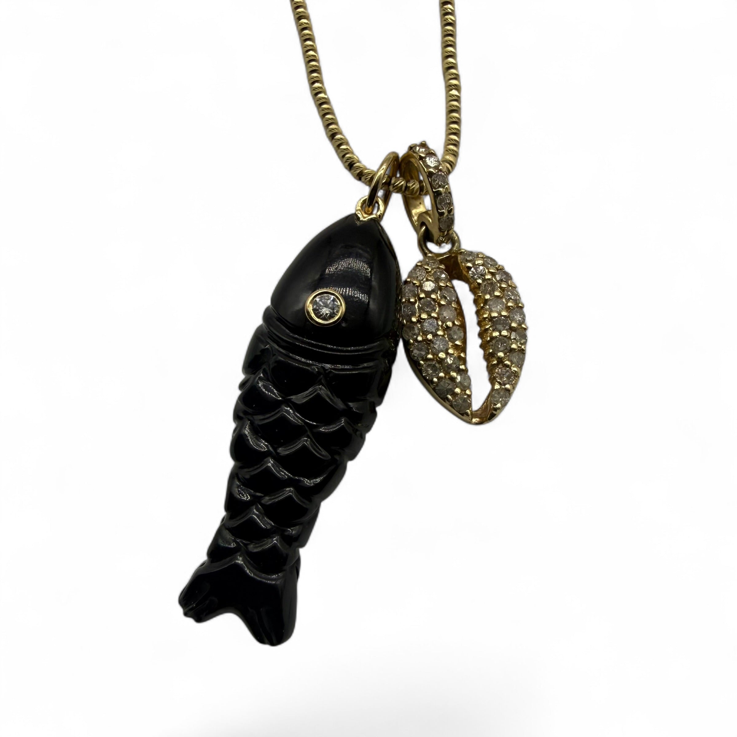 GEMSTONE FISH CHARM PENDANT