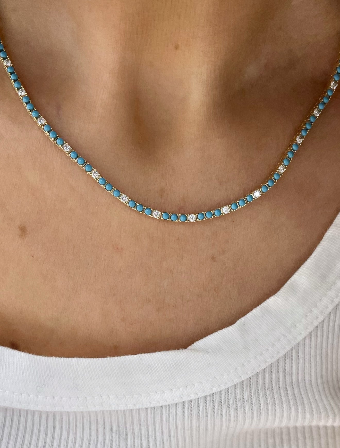 TURQUOISE AND DIAMOND TENNIS