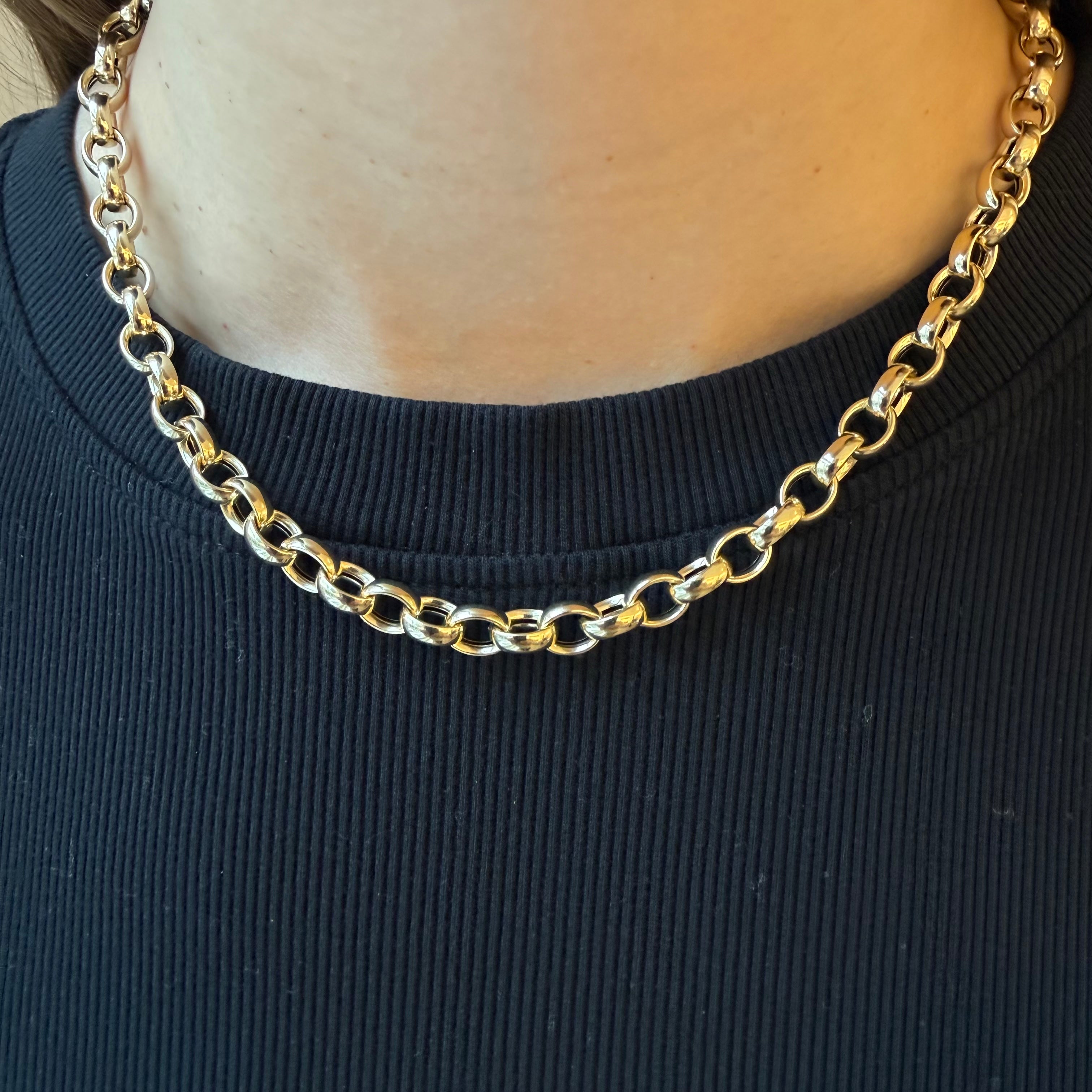 14K GOLD PUFFY ROLO CHAIN