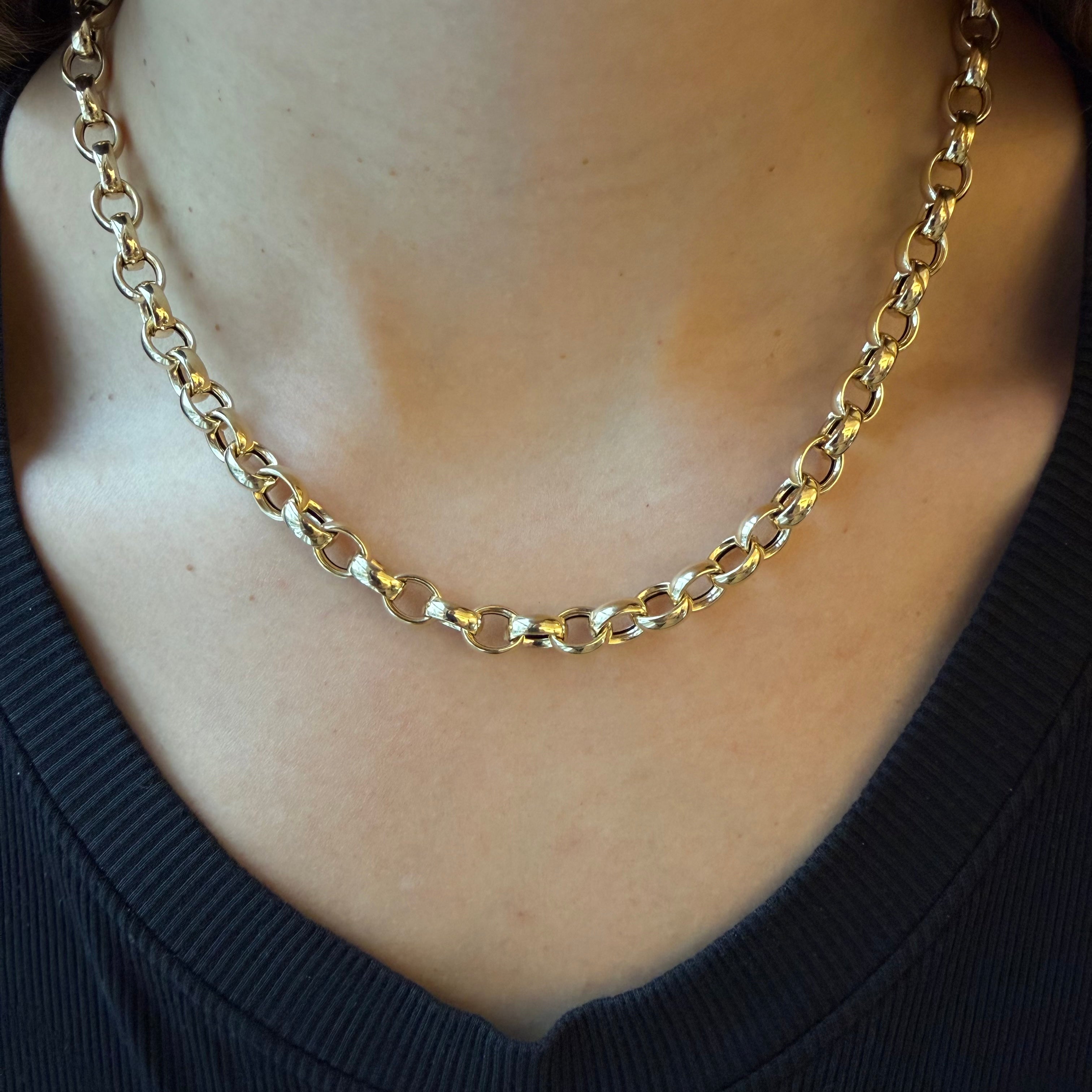 14K GOLD PUFFY ROLO CHAIN