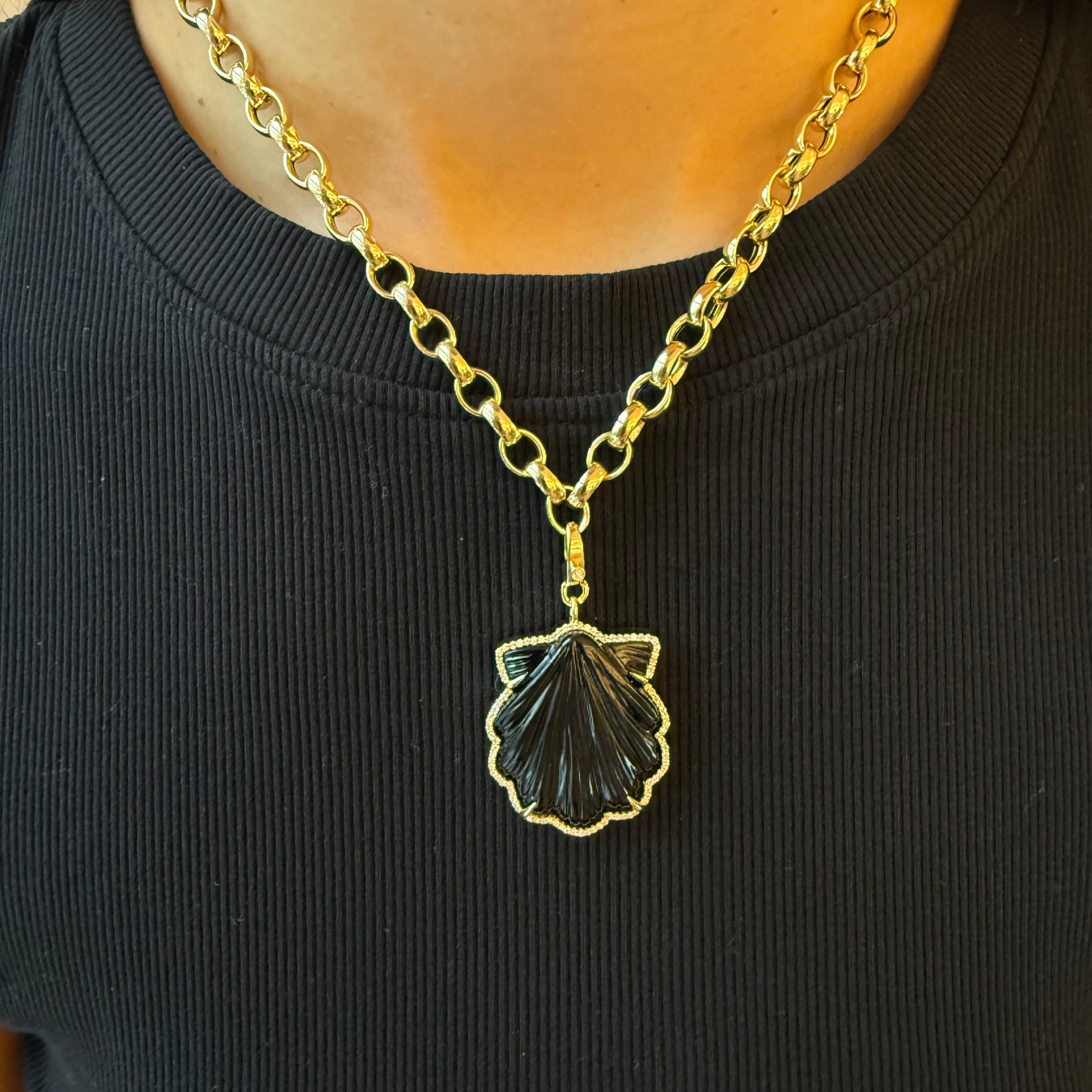 14K GOLD PUFFY ROLO CHAIN
